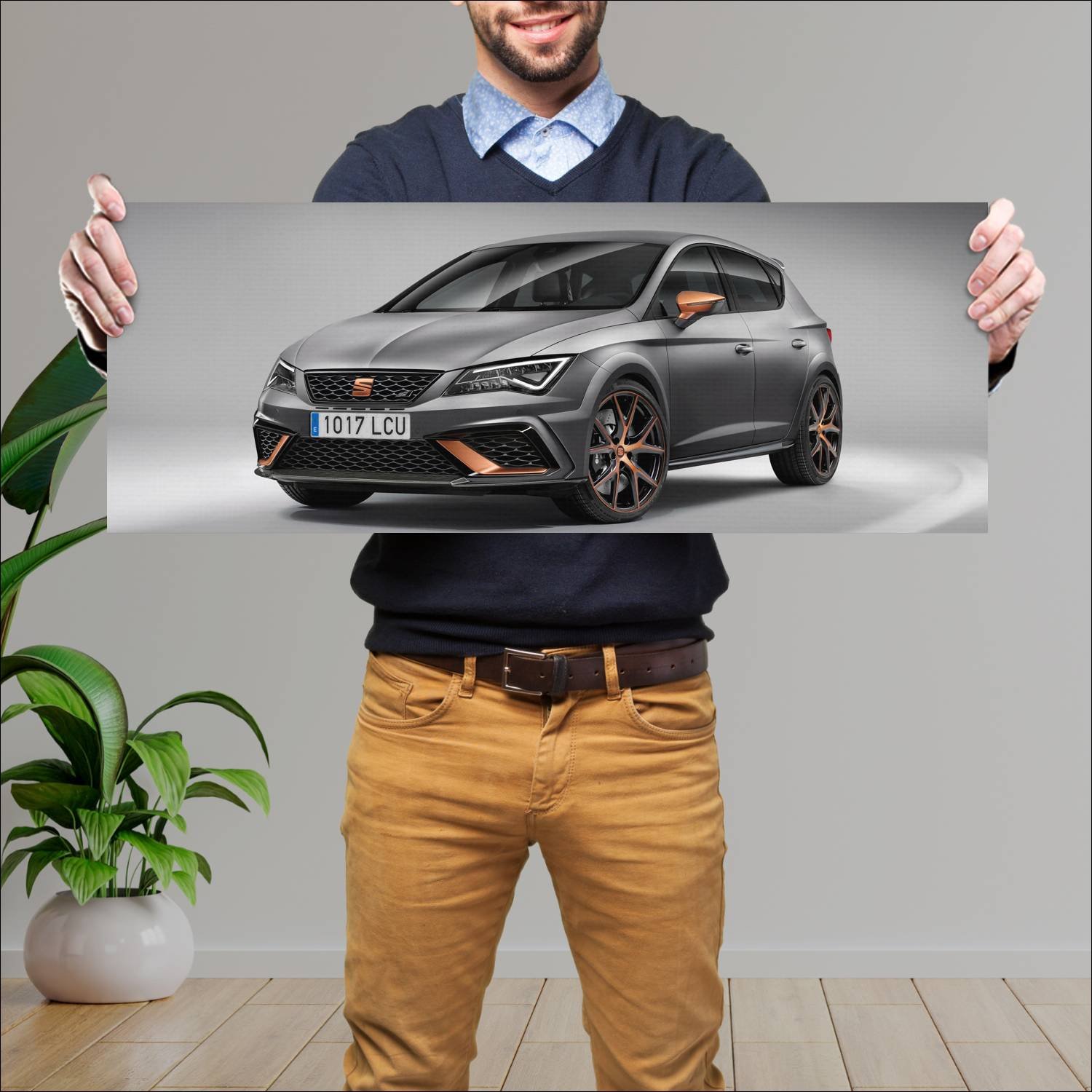 Cuadro grande 30x80cm 2017 seat leon cupra r auto 335 Seat