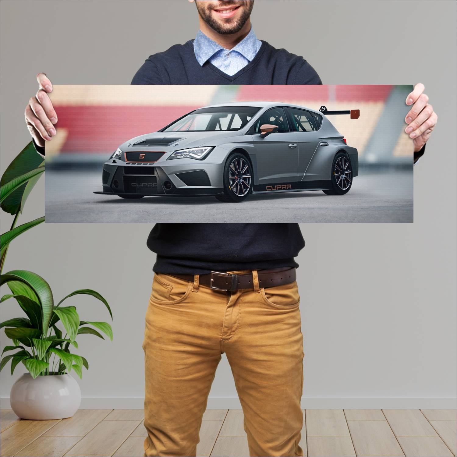 Cuadro grande 30x80cm 2017 seat leon cupracer evo 337 Seat