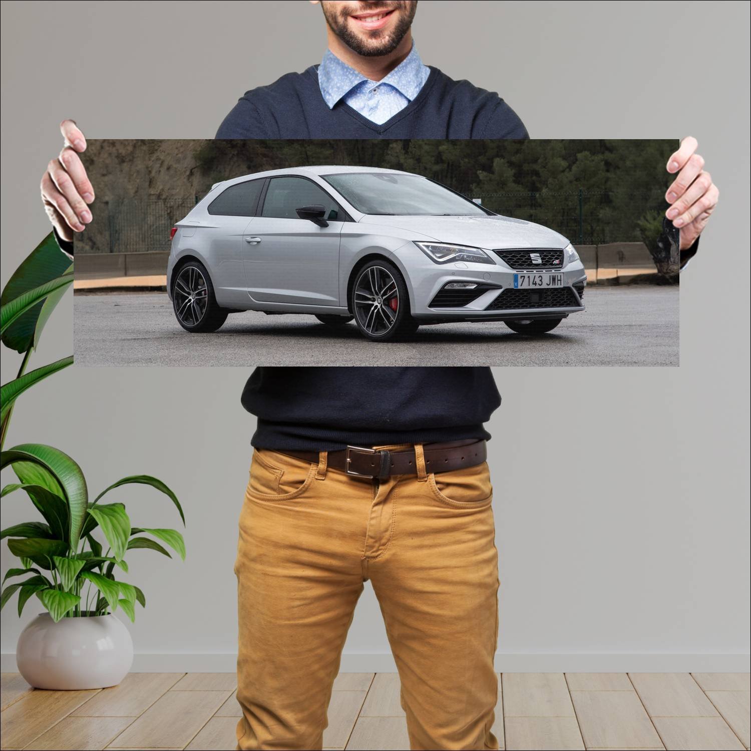 Cuadro grande 30x80cm 2017 seat leon sc cupra 300 339 Seat
