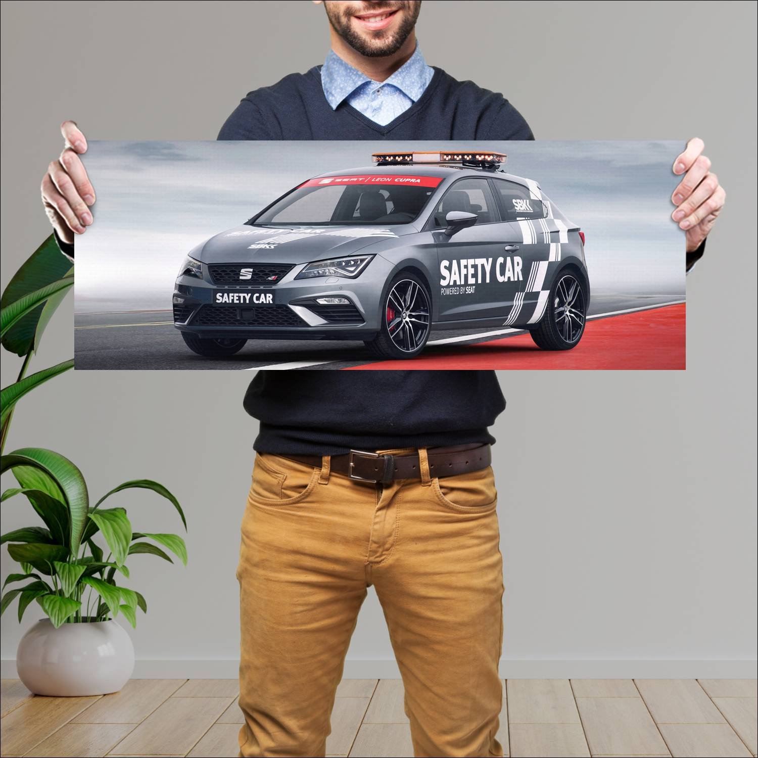 Cuadro grande 30x80cm 2017 seat leon sc cupra sbk 341 Seat