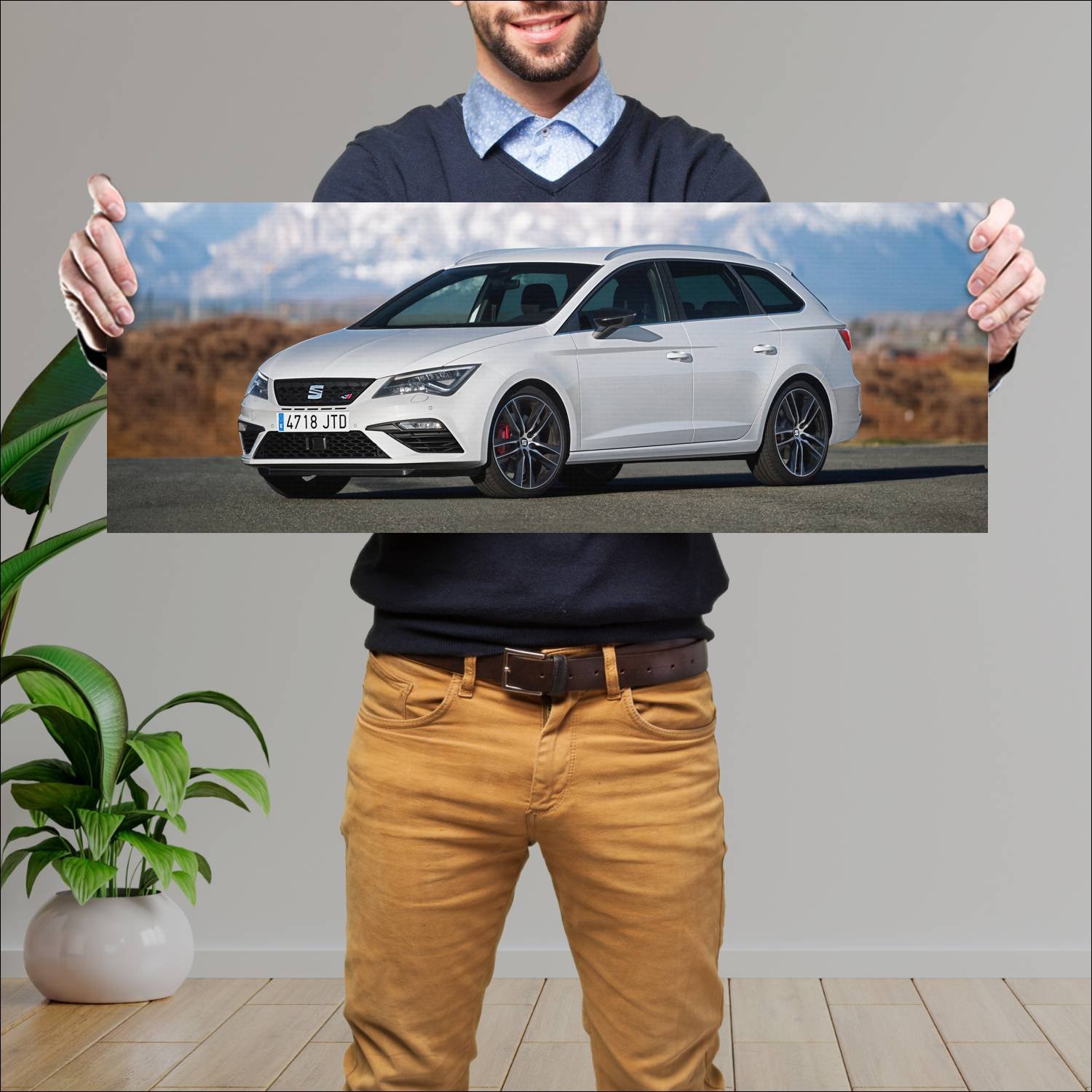 Cuadro grande 30x80cm 2017 seat leon st cupra 300 343 Seat