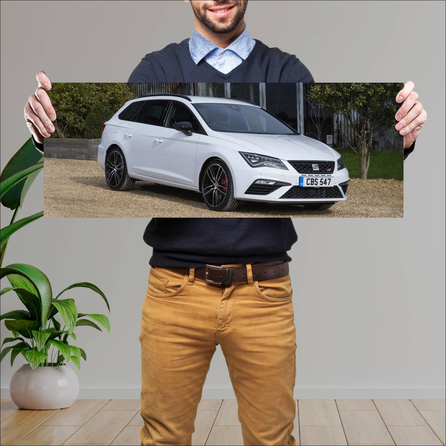 Cuadro grande 30x80cm 2017 seat leon st cupra 300 344 Seat