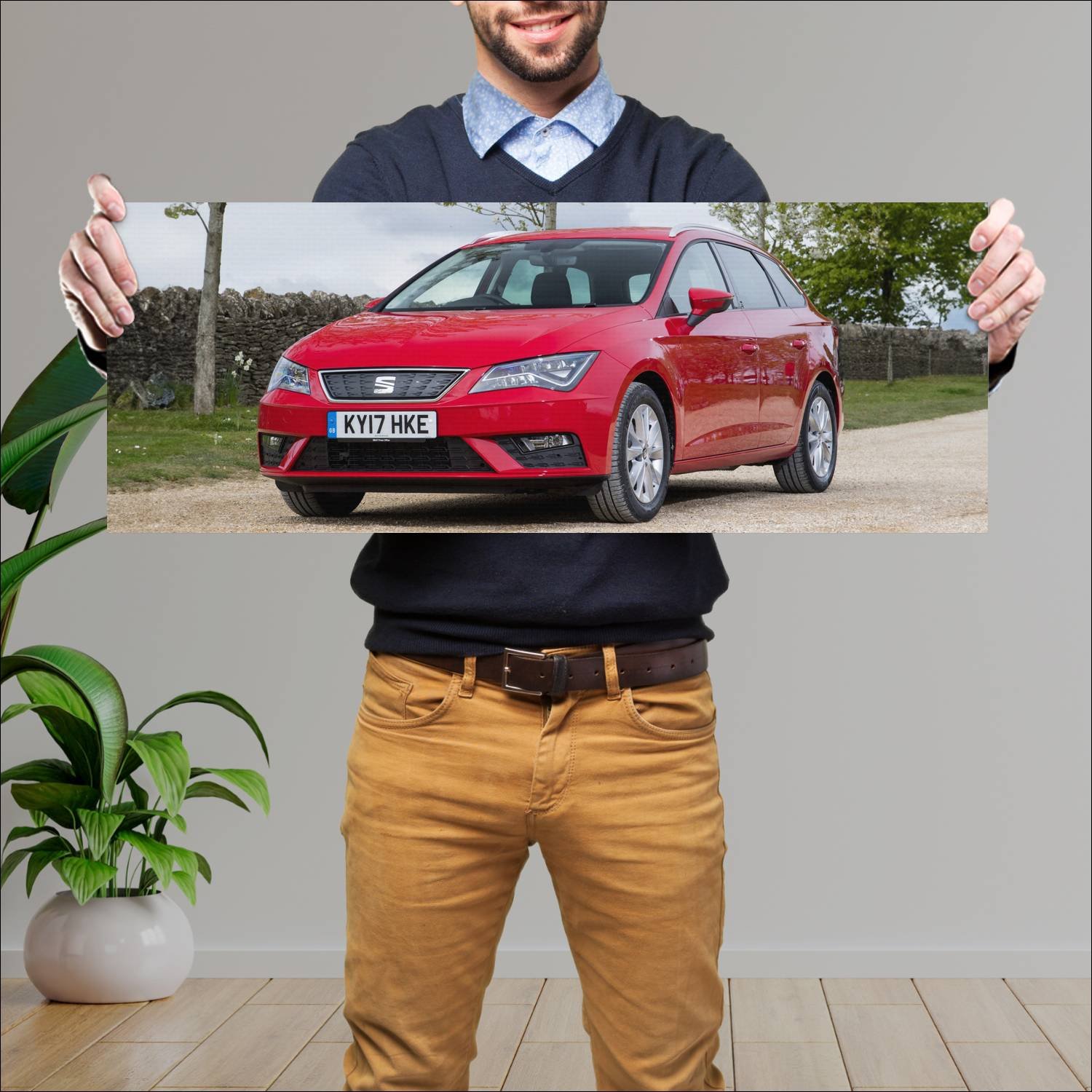 Cuadro grande 30x80cm 2017 seat leon st uk auto 346 Seat