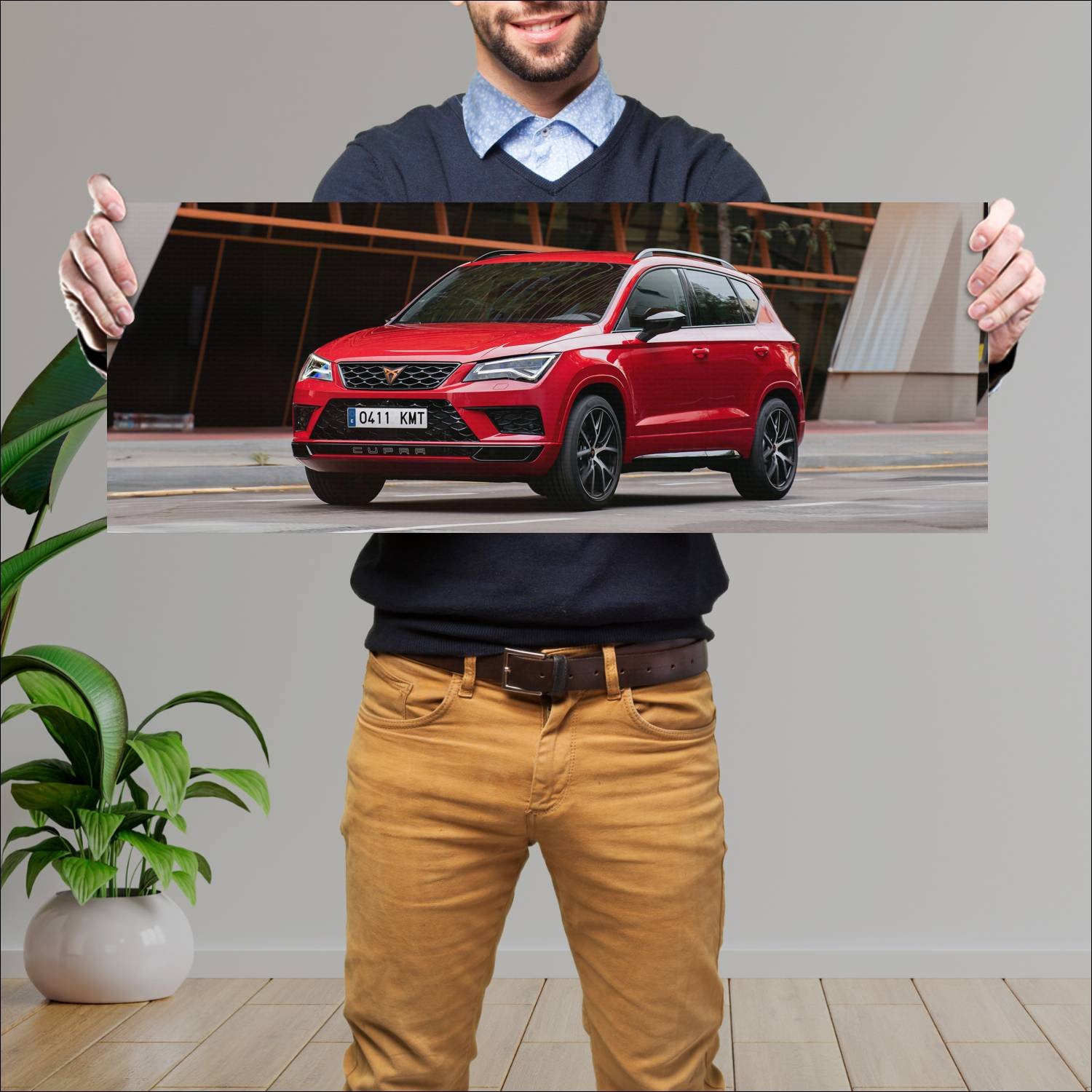 Cuadro grande 30x80cm 2018 cupra ateca auto 350 Seat