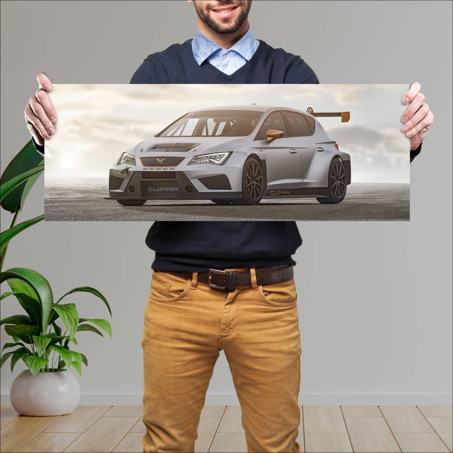 Cuadro grande 30x80cm 2018 cupra tcr auto 353 Seat