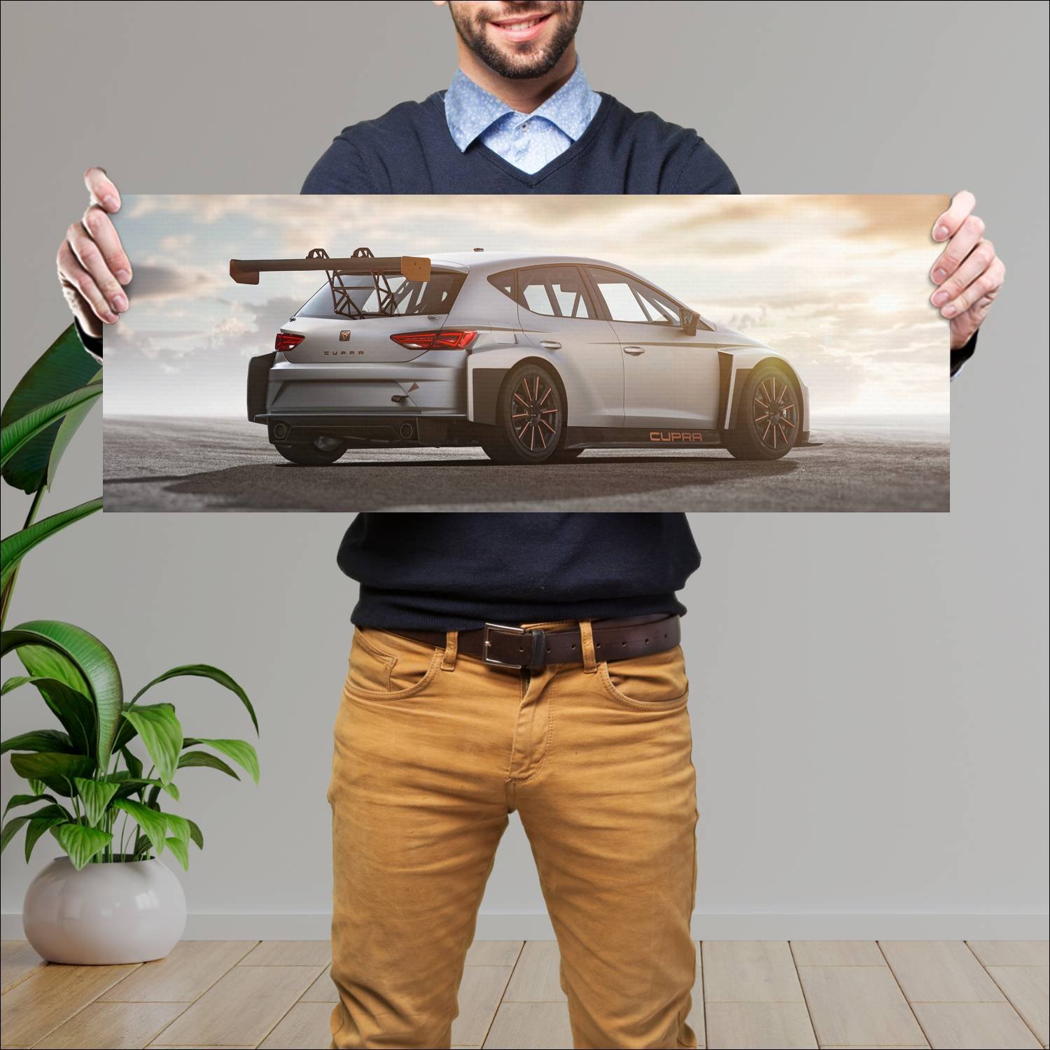 Cuadro grande 30x80cm 2018 cupra tcr auto 354 Seat