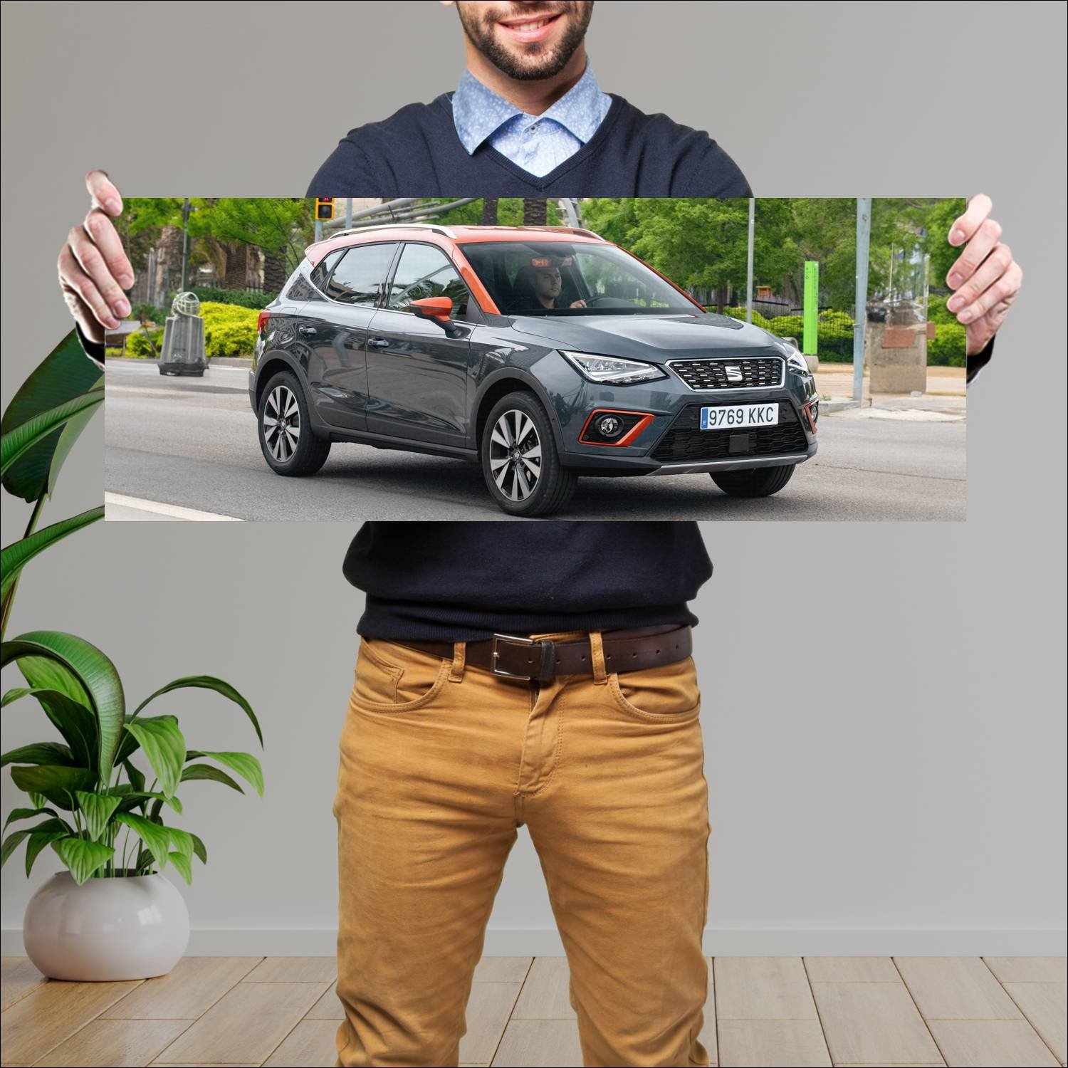 Cuadro grande 30x80cm 2018 seat arona beats auto 356 Seat