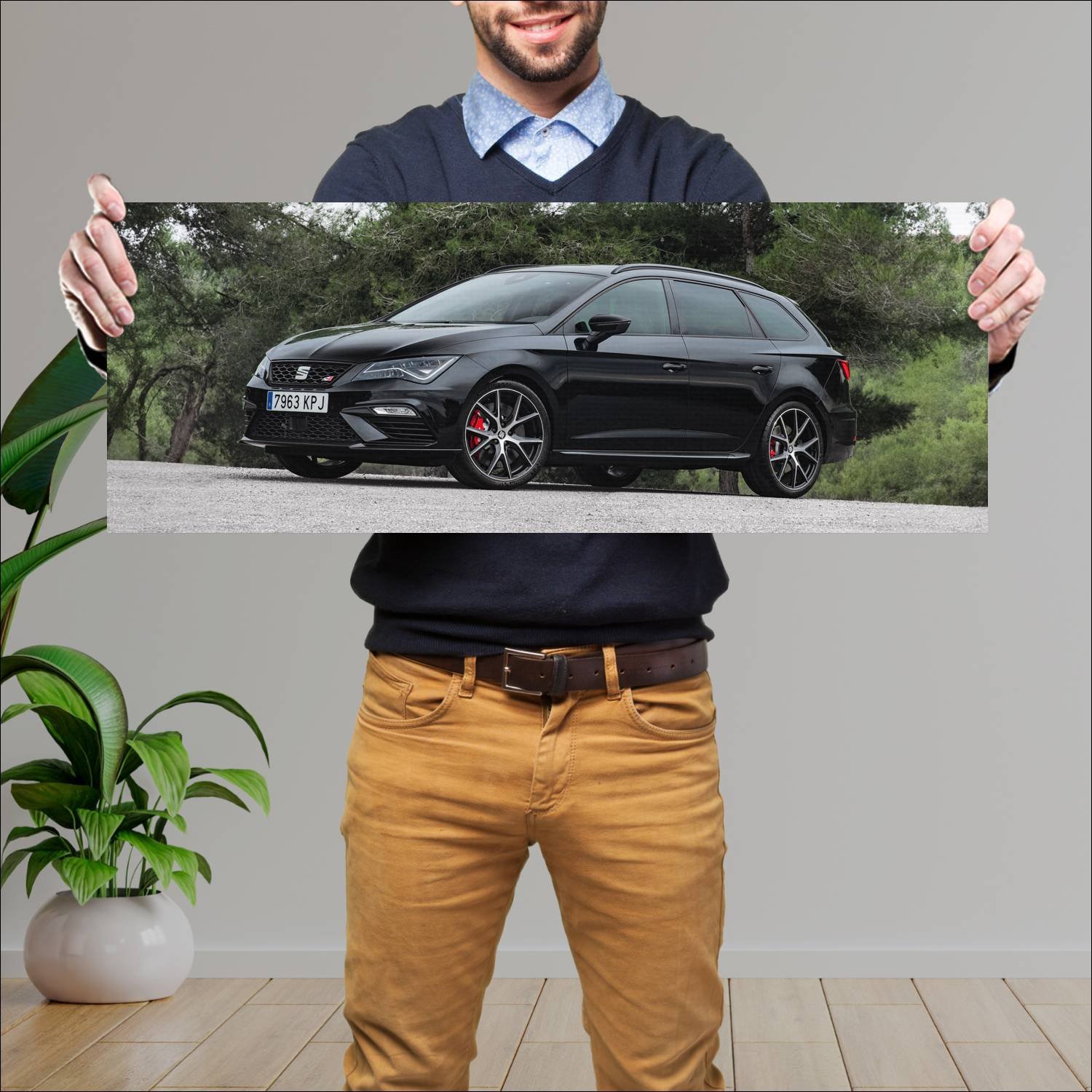 Cuadro grande 30x80cm 2018 seat leon st cupra 300 360 Seat