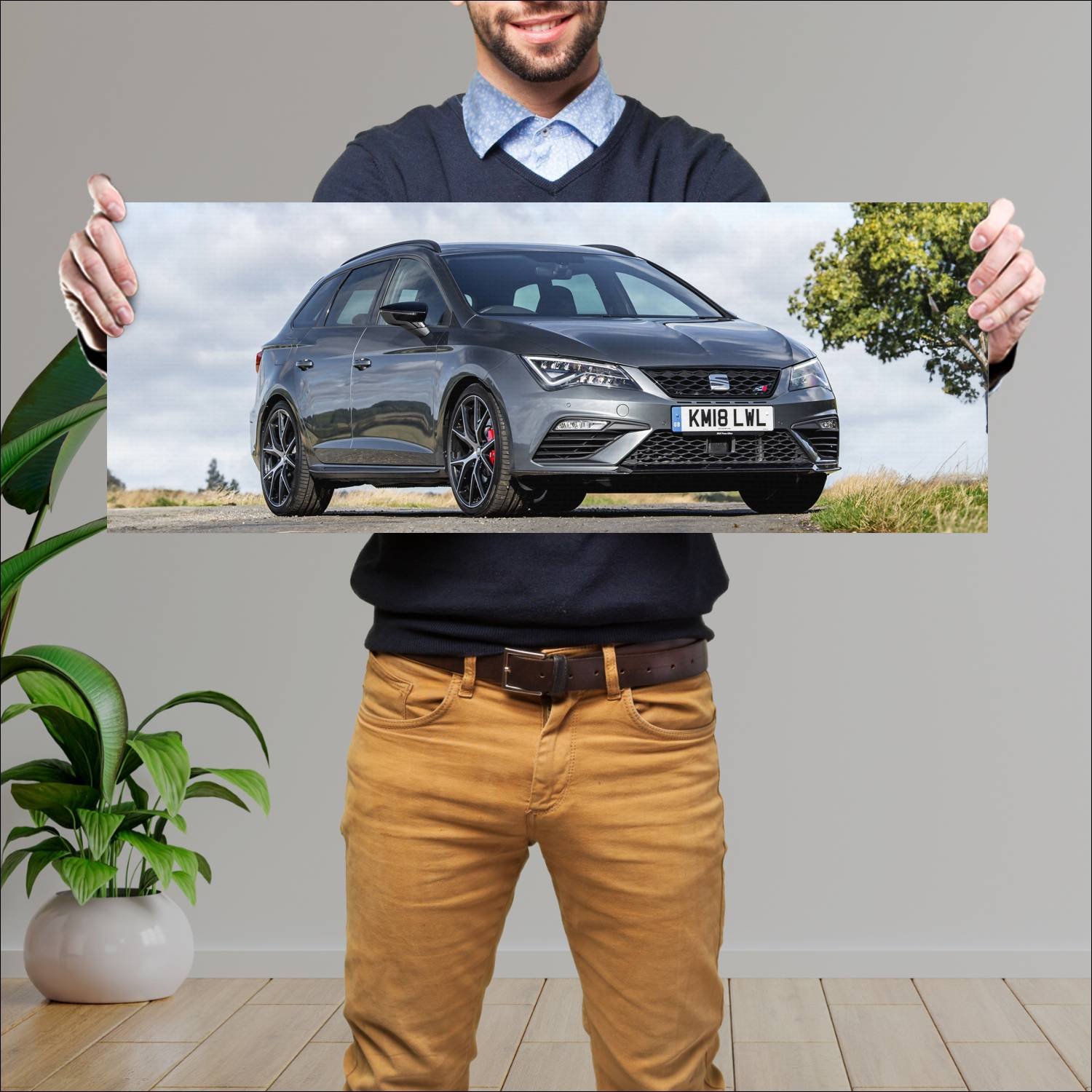 Cuadro grande 30x80cm 2018 seat leon st cupra 300 361 Seat