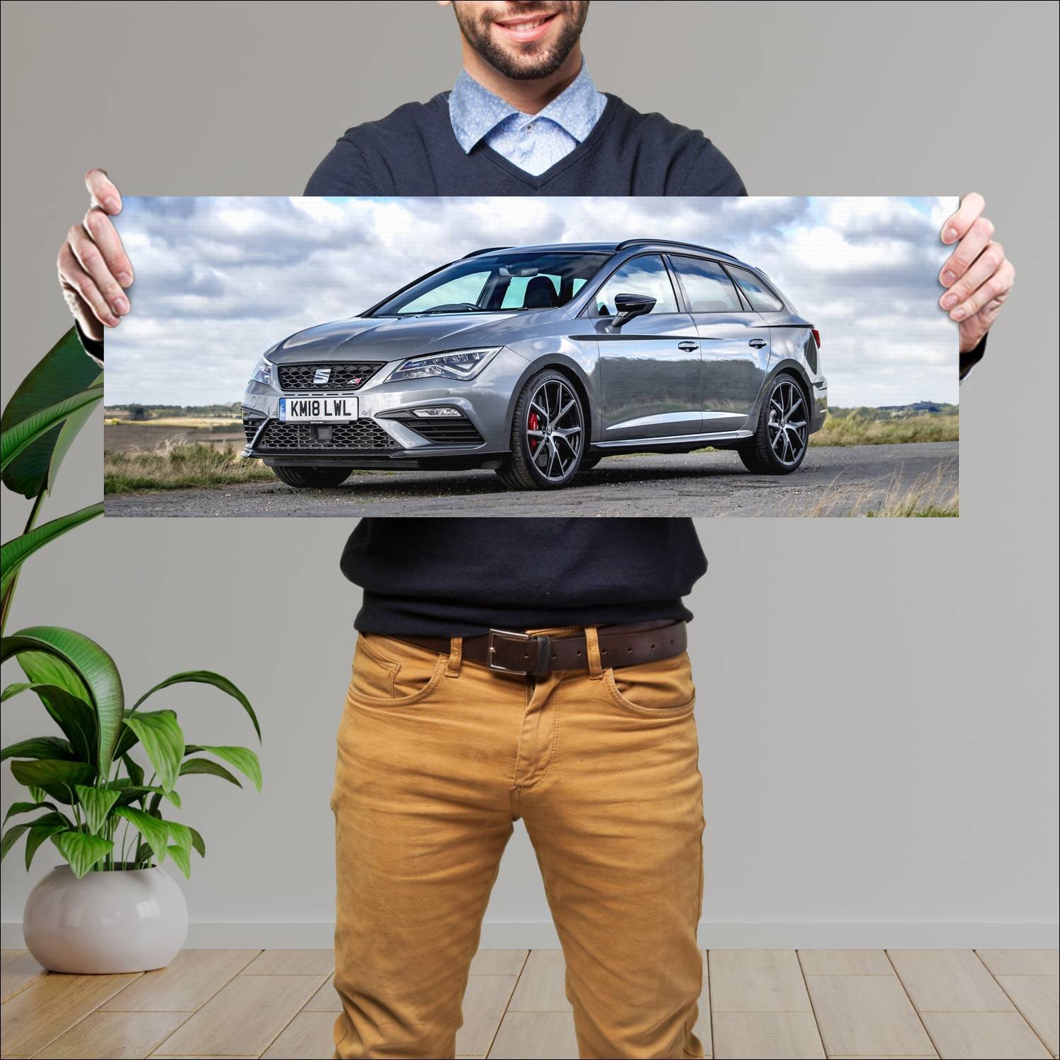 Cuadro grande 30x80cm 2018 seat leon st cupra 300 362 Seat