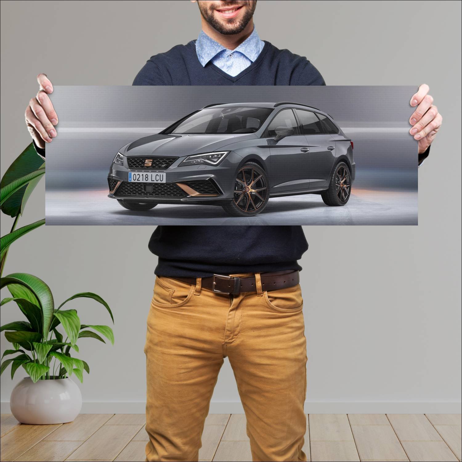 Cuadro grande 30x80cm 2018 seat leon st cupra r 76 363 Seat