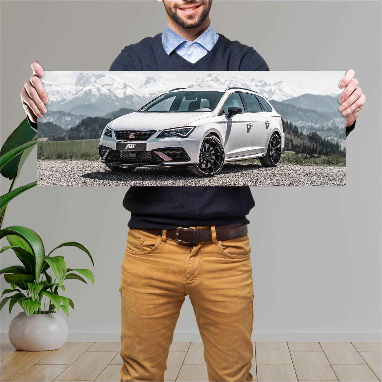 Cuadro grande 30x80cm 2019 seat leon st cupra r by 366 Seat