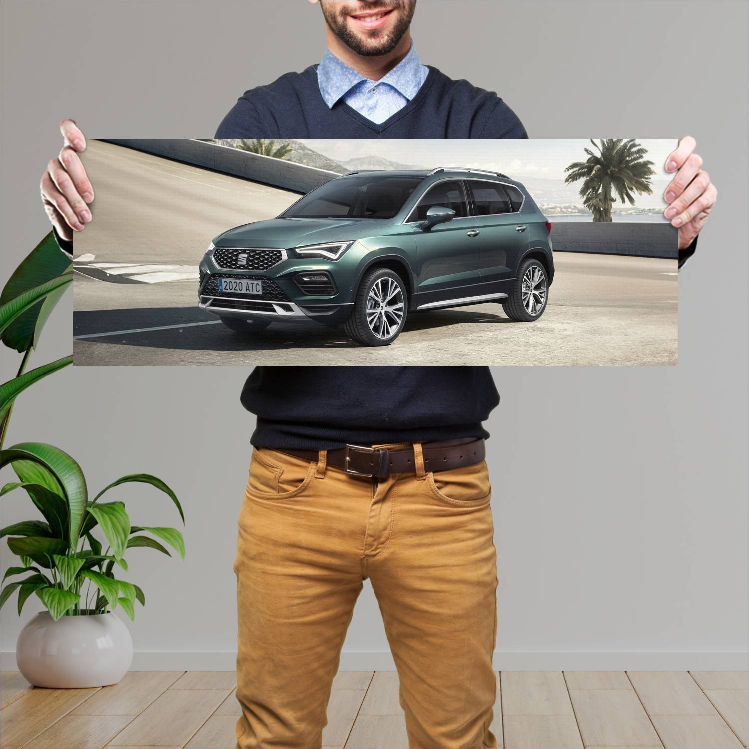 Cuadro grande 30x80cm 2020 seat ateca auto 384 Seat