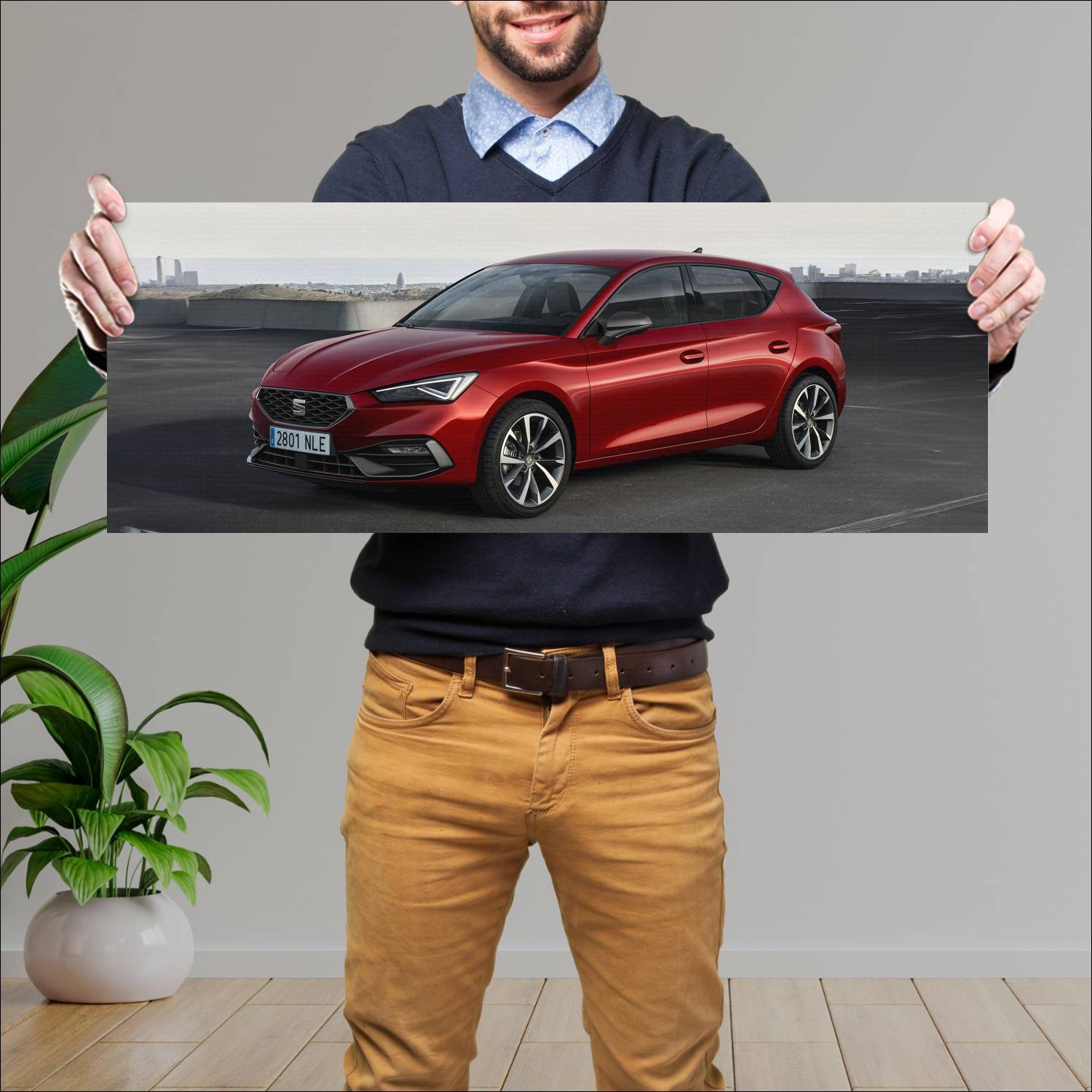 Cuadro grande 30x80cm 2020 seat leon fr auto 390 Seat