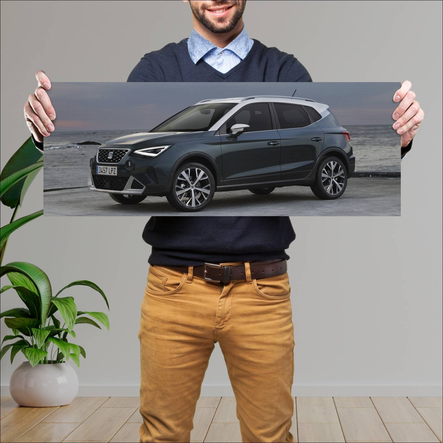 Cuadro grande 30x80cm 2021 seat arona auto 405 Seat