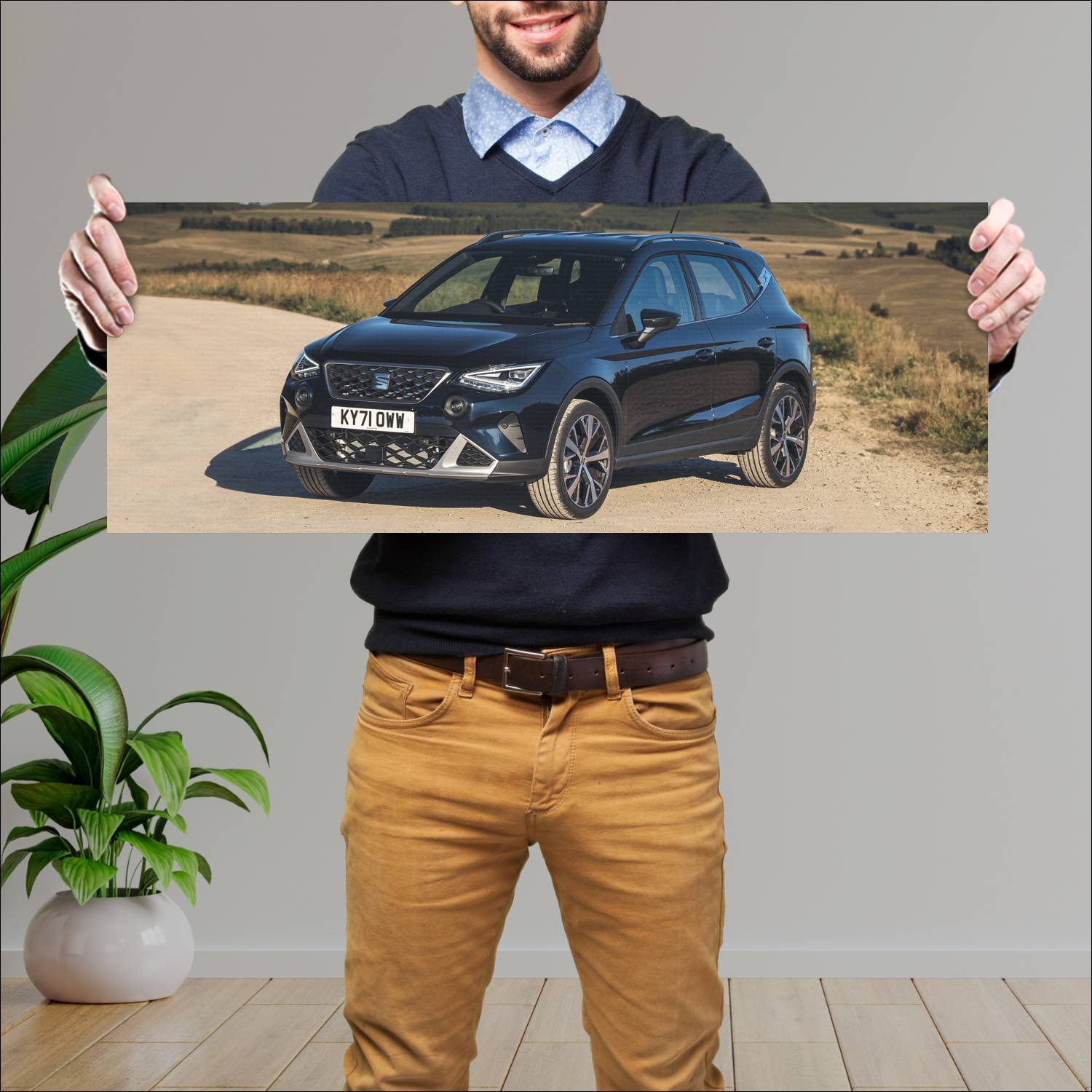 Cuadro grande 30x80cm 2021 seat arona uk auto 407 Seat