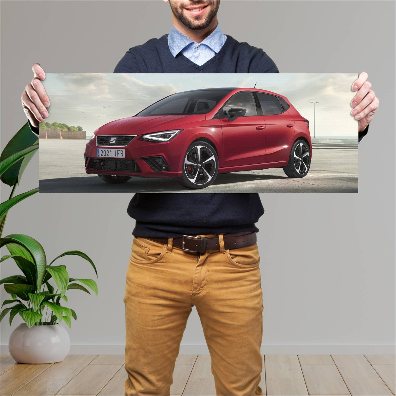Cuadro grande 30x80cm 2021 seat ibiza fr auto 408 Seat