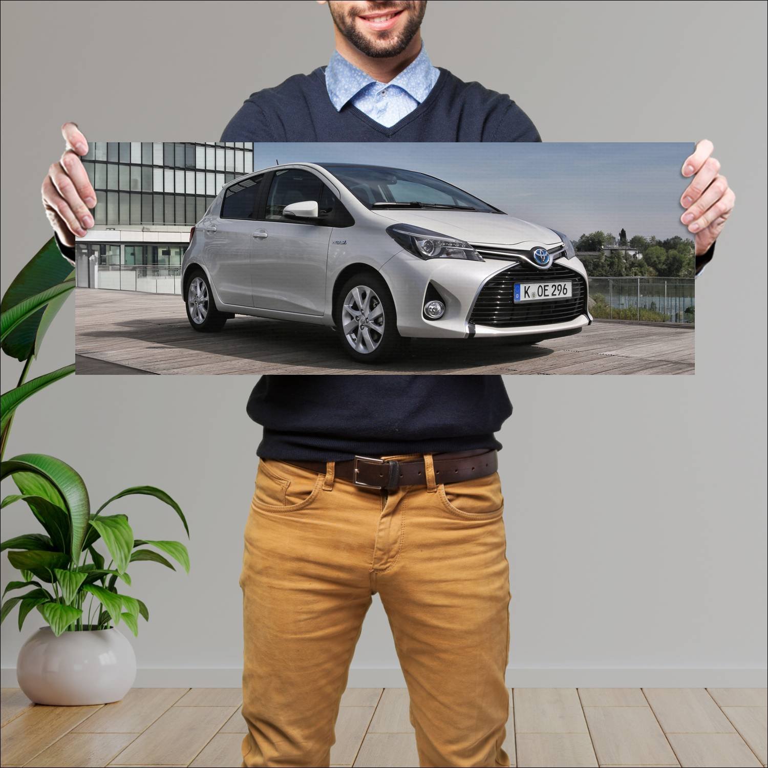 Cuadro grande 30x80cm 2014 toyota yaris hybrid 113 73 Toyota