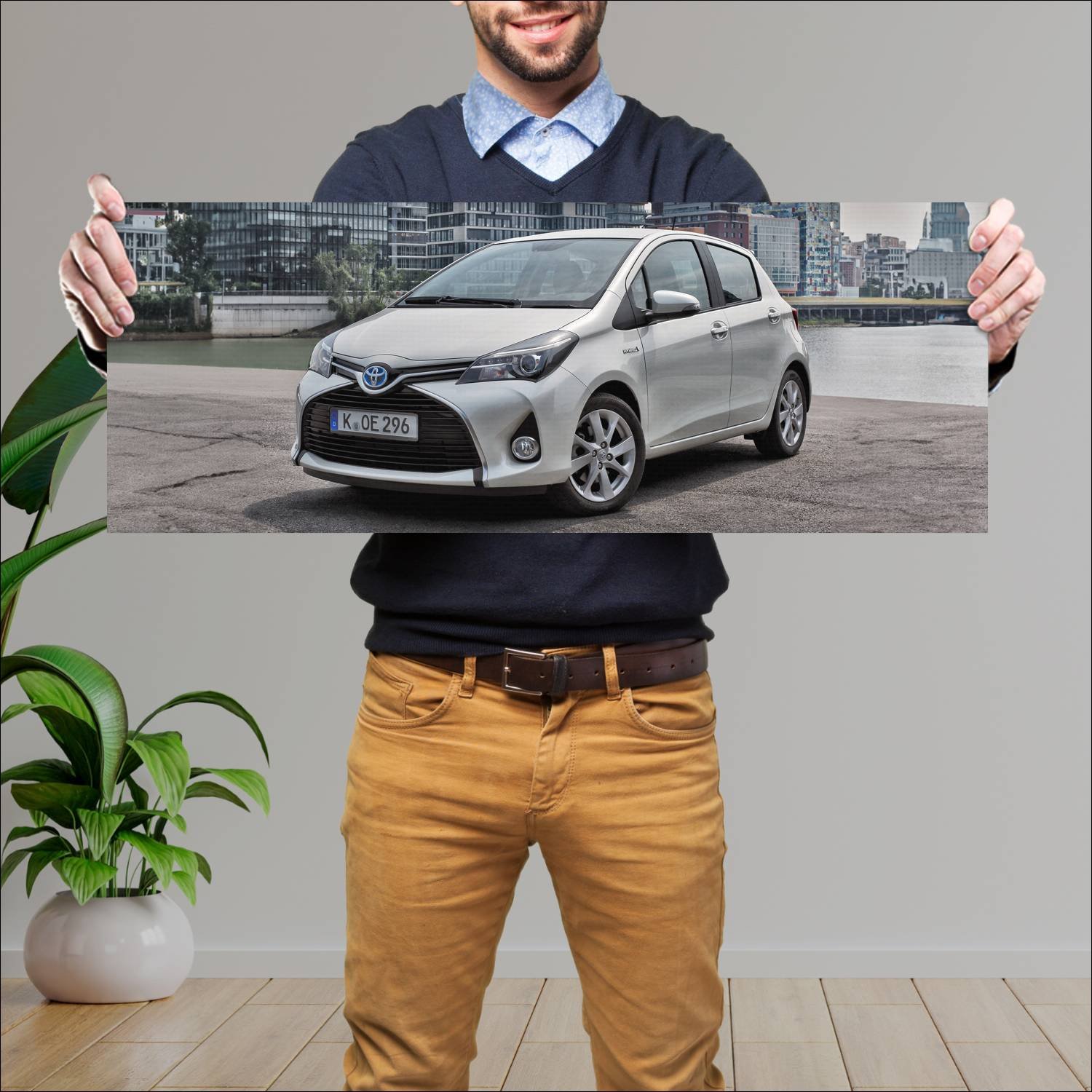 Cuadro grande 30x80cm 2014 toyota yaris hybrid 113 74 Toyota