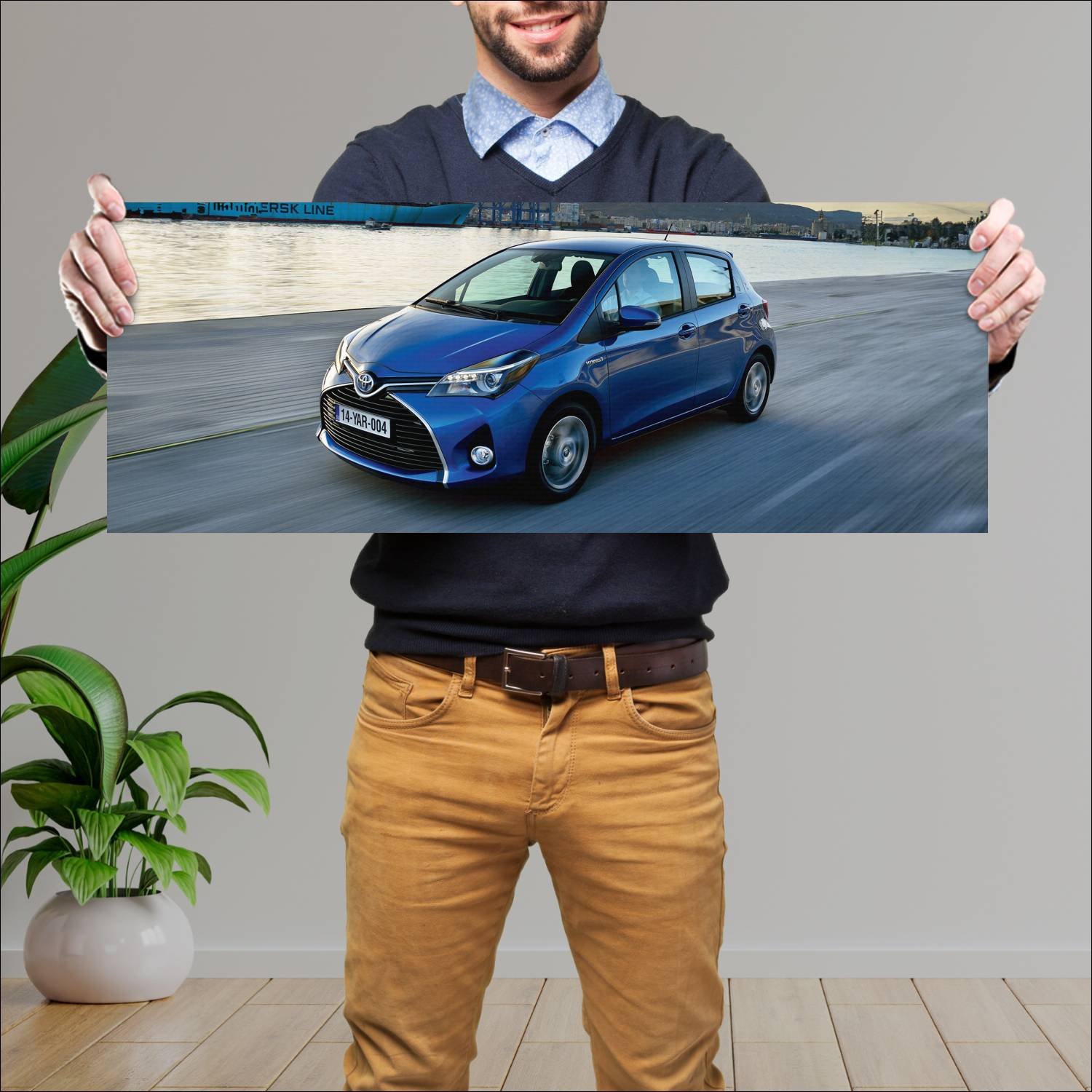Cuadro grande 30x80cm 2014 toyota yaris hybrid 113 75 Toyota