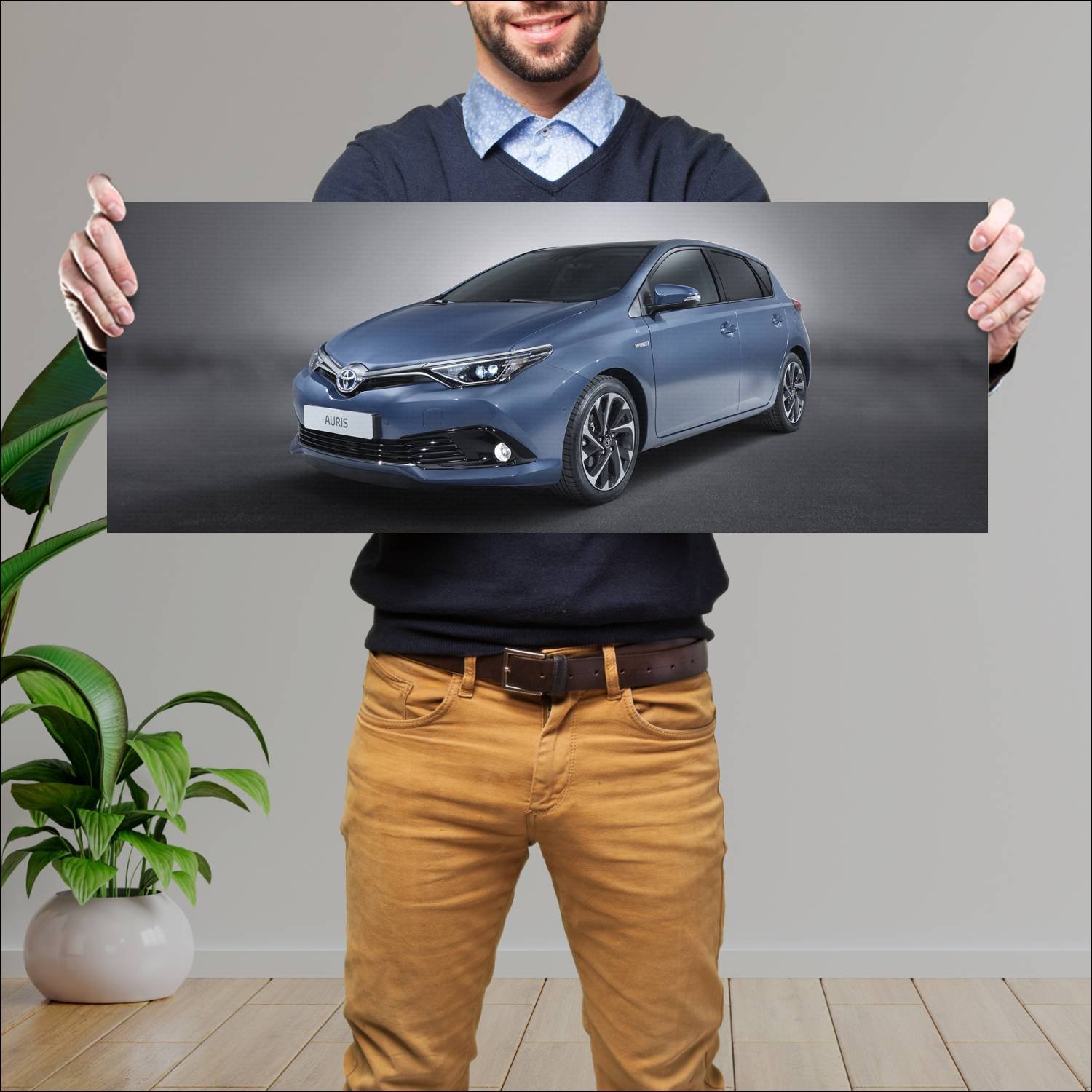 Cuadro grande 30x80cm 2015 toyota auris hybrid 193 81 Toyota
