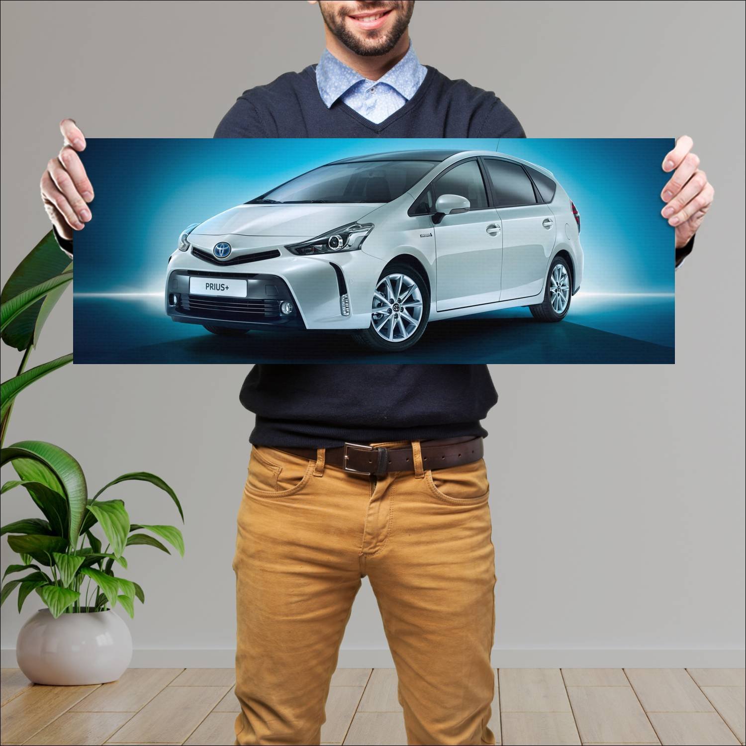Cuadro grande 30x80cm 2015 toyota prius plus auto 93 Toyota
