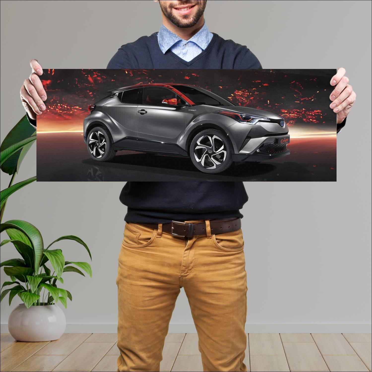 Cuadro grande 30x80cm 2017 toyota c hr hy power co 137 Toyota