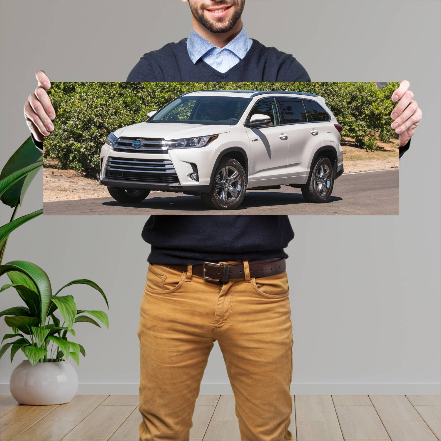 Cuadro grande 30x80cm 2017 toyota highlander hybri 145 Toyota