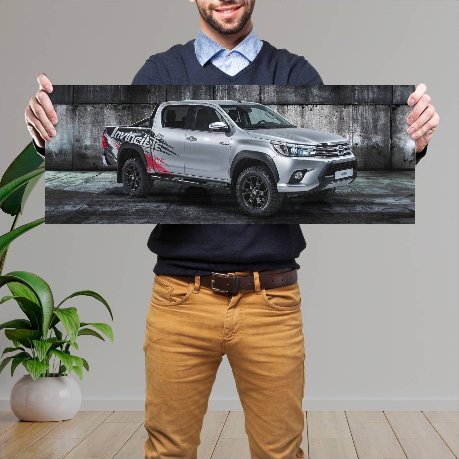 Cuadro grande 30x80cm 2017 toyota hilux invincible 147 Toyota