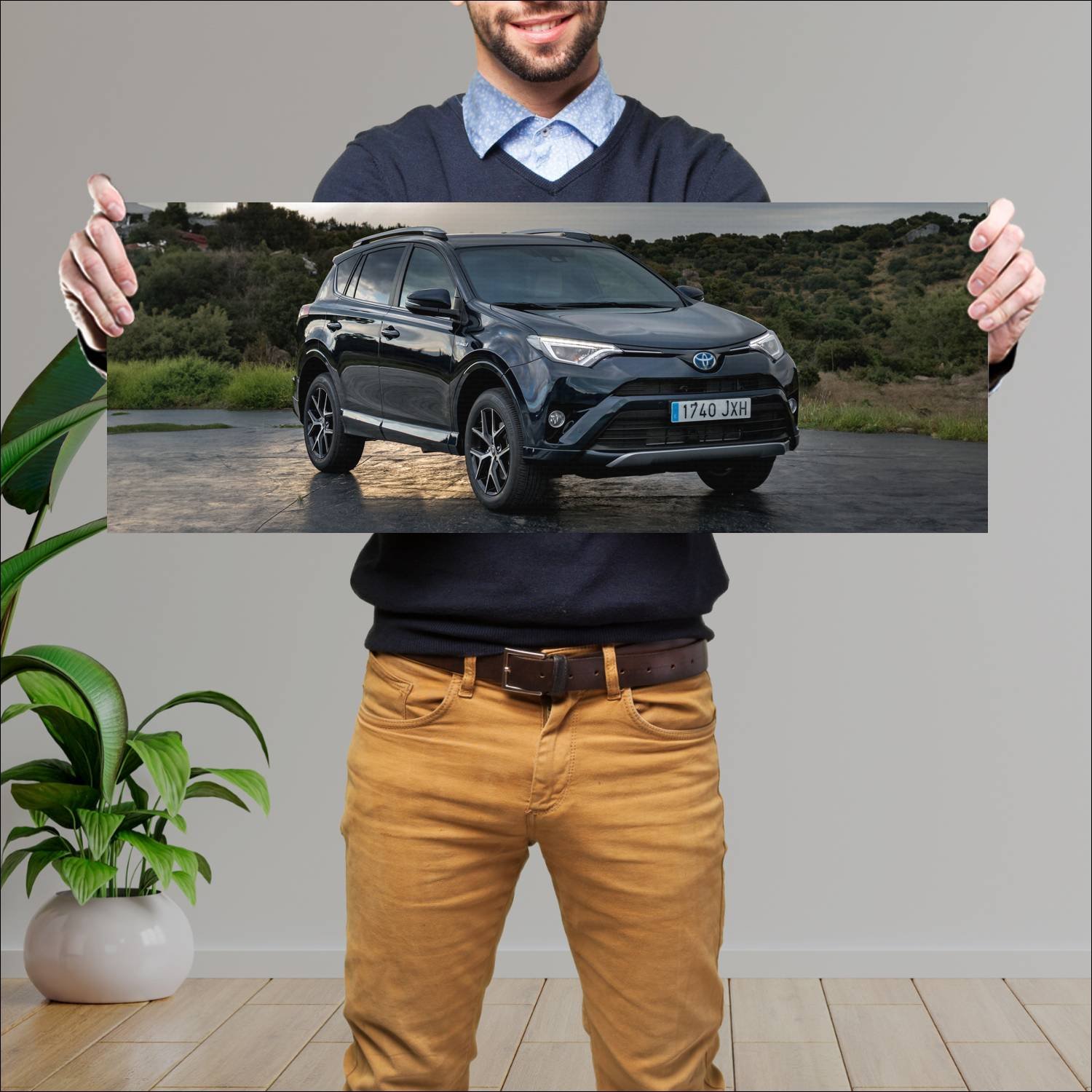 Cuadro grande 30x80cm 2017 toyota rav4 hybrid feel 153 Toyota