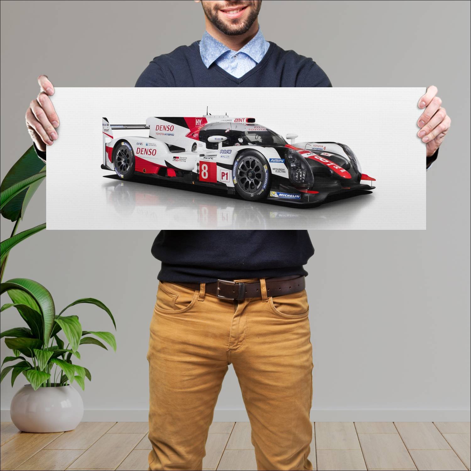 Cuadro grande 30x80cm 2017 toyota ts050 hybrid 646 158 Toyota