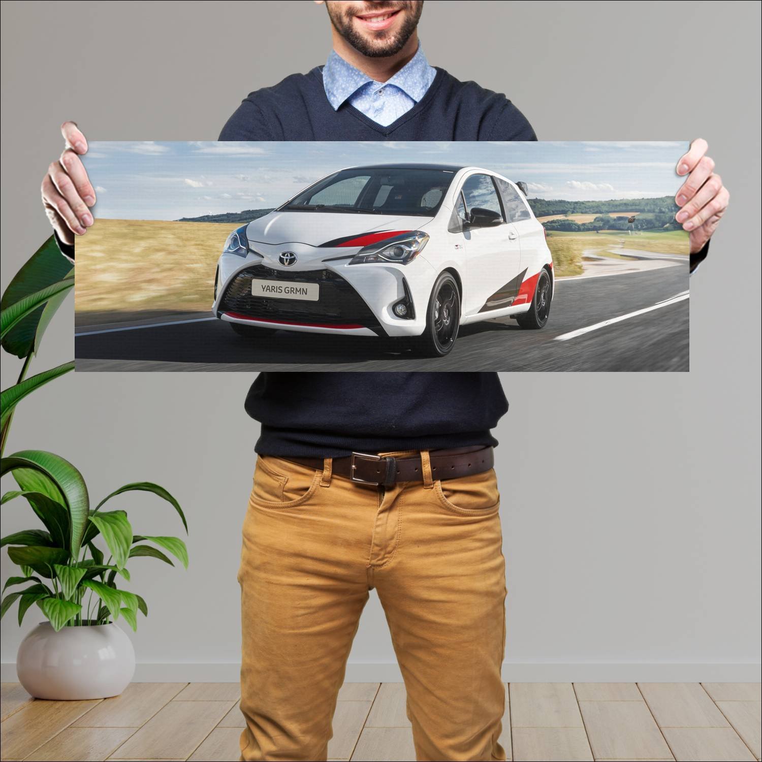 Cuadro grande 30x80cm 2017 toyota yaris grmn 3 doo 160 Toyota