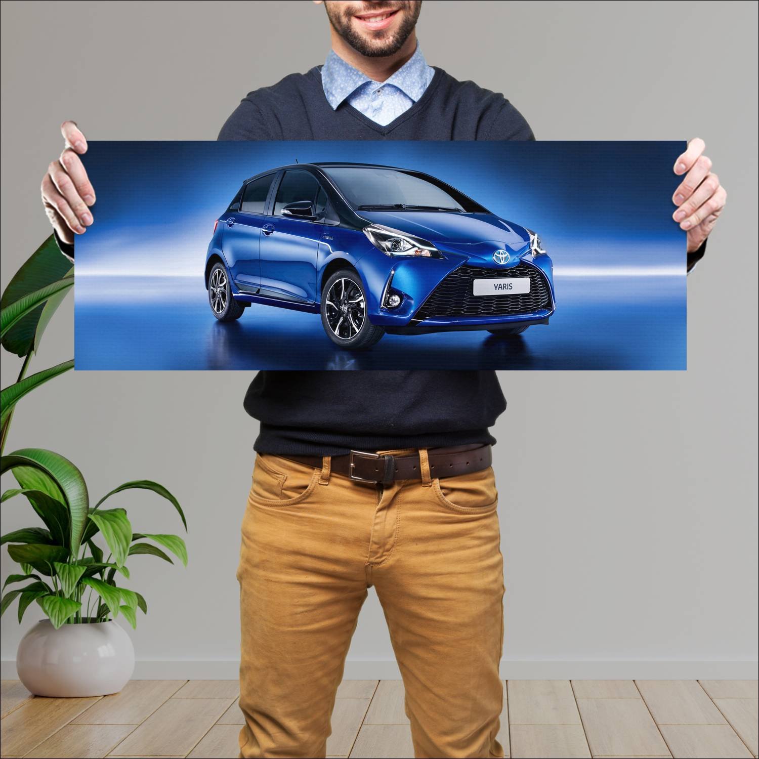 Cuadro grande 30x80cm 2017 toyota yaris hybrid 5 d 161 Toyota