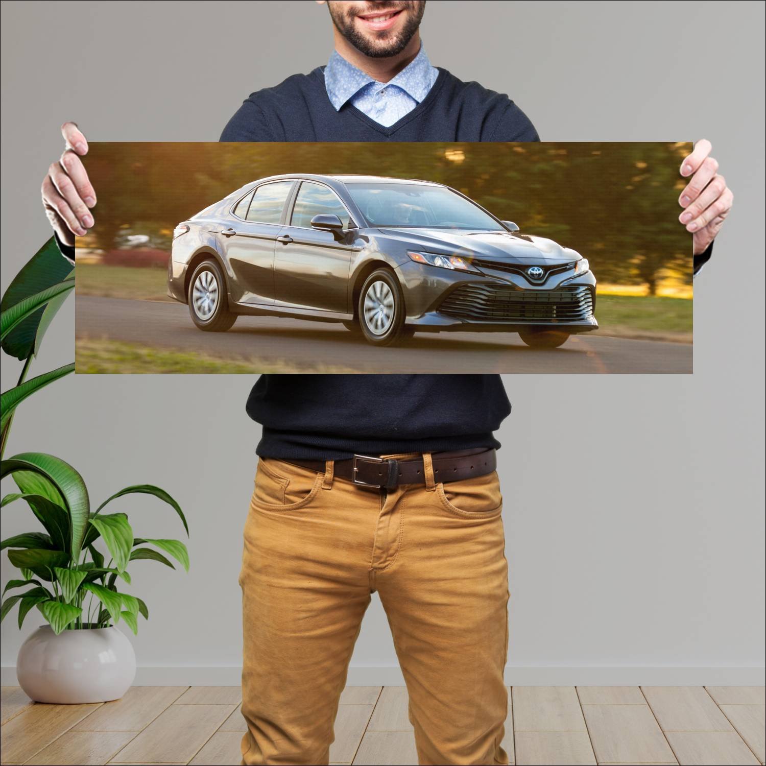 Cuadro grande 30x80cm 2018 toyota camry hybrid le 167 Toyota
