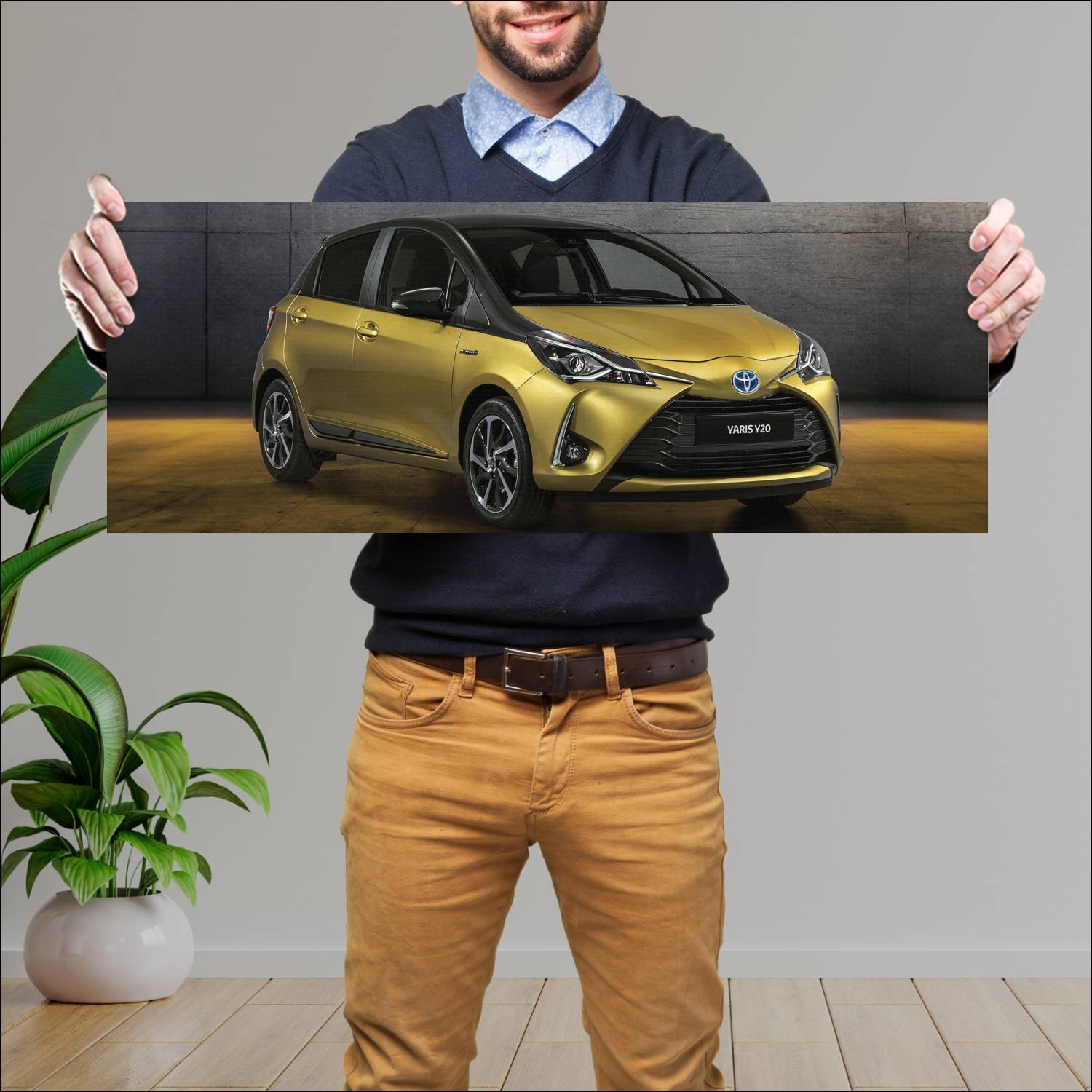 Cuadro grande 30x80cm 2018 toyota yaris hybrid y20 203 Toyota