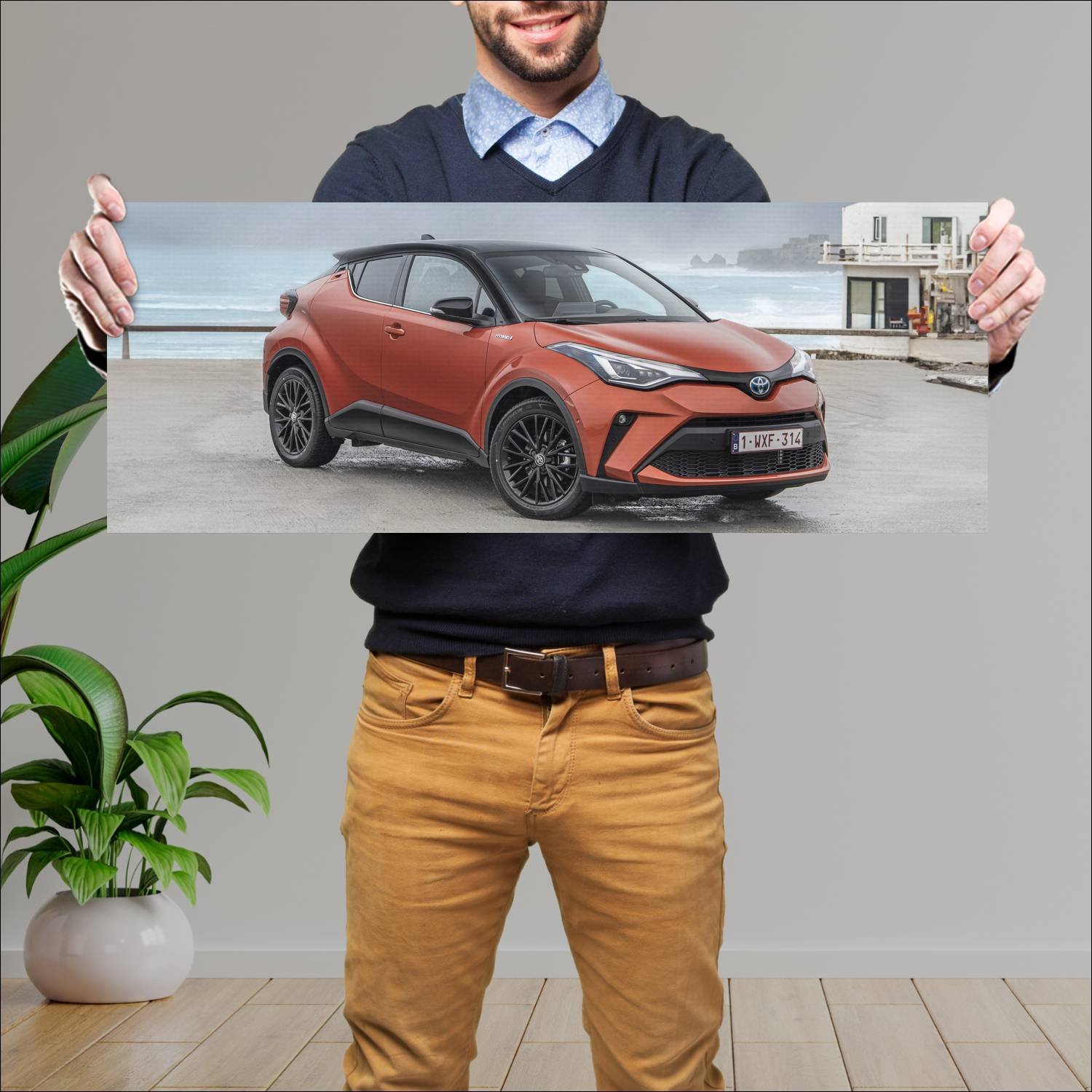 Cuadro grande 30x80cm 2019 toyota c hr hybrid Toyota