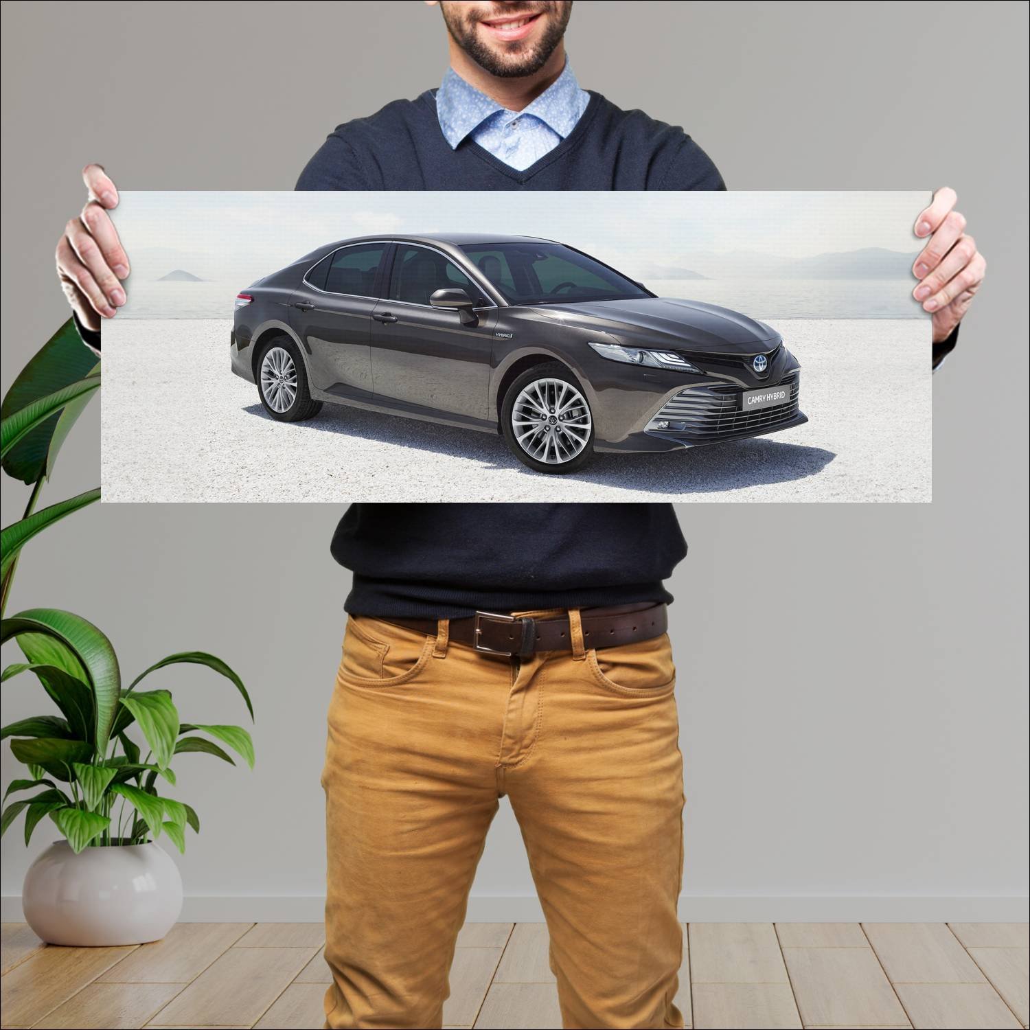 Cuadro grande 30x80cm 2019 toyota camry hybrid eu 218 Toyota
