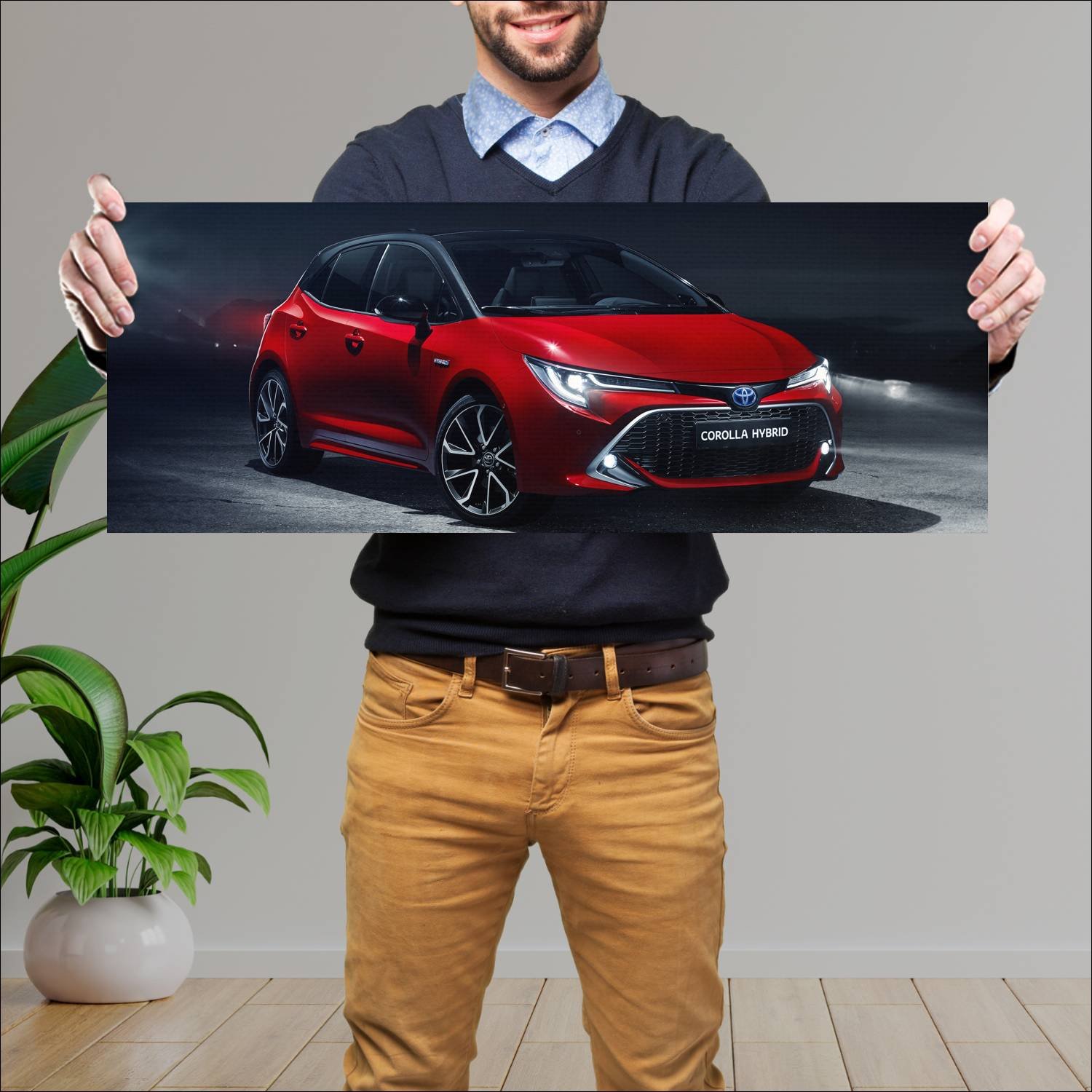 Cuadro grande 30x80cm 2019 toyota corolla hybrid 8 220 Toyota