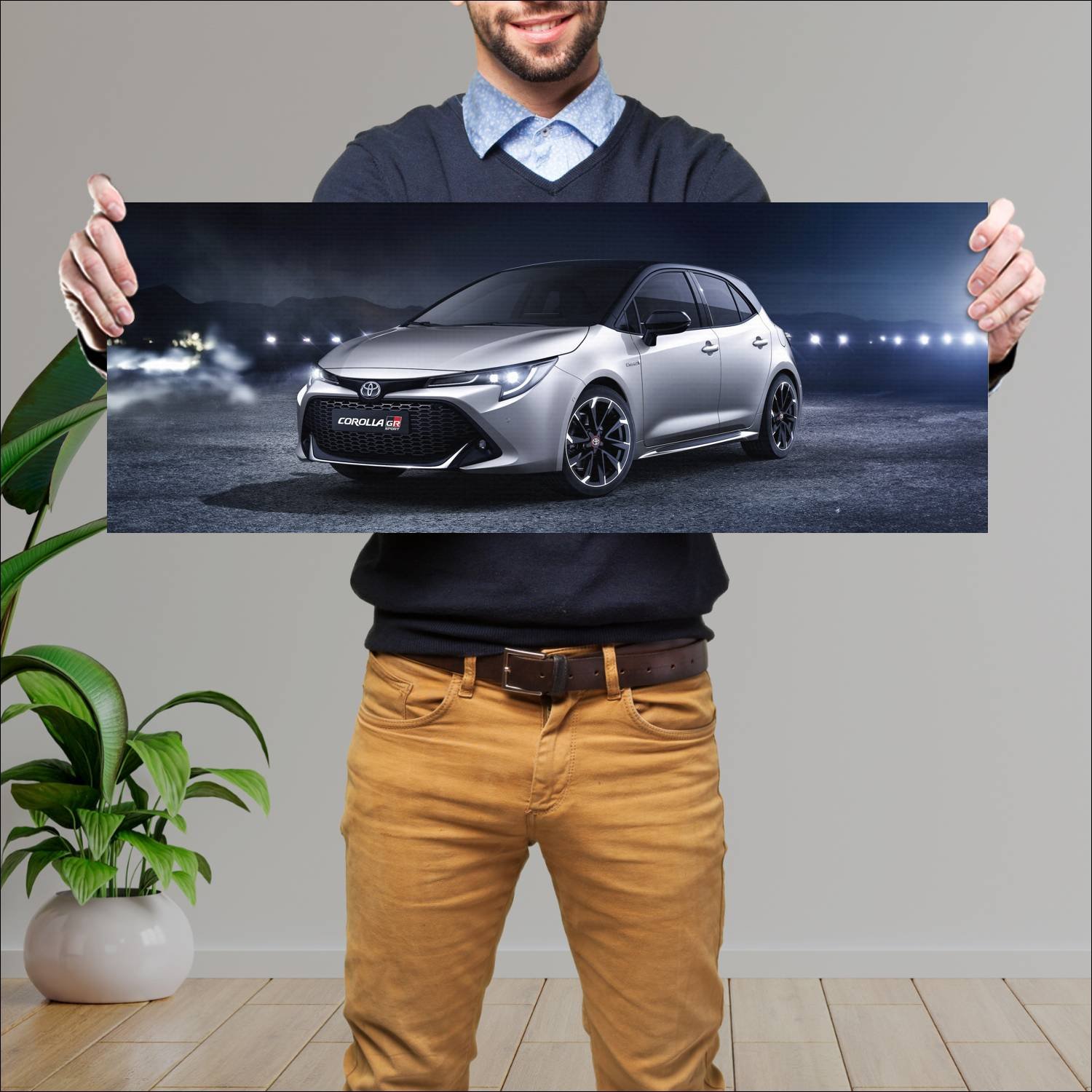 Cuadro grande 30x80cm 2019 toyota corolla hybrid g 221 Toyota