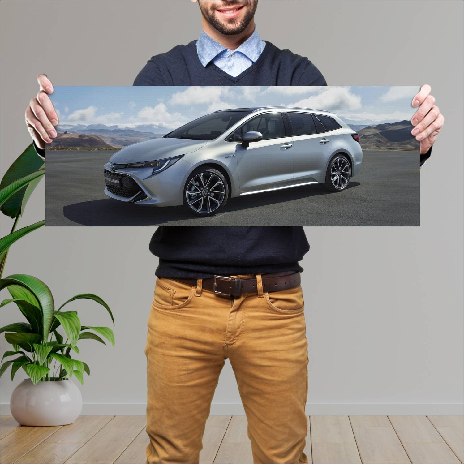 Cuadro grande 30x80cm 2019 toyota corolla touring 223 Toyota