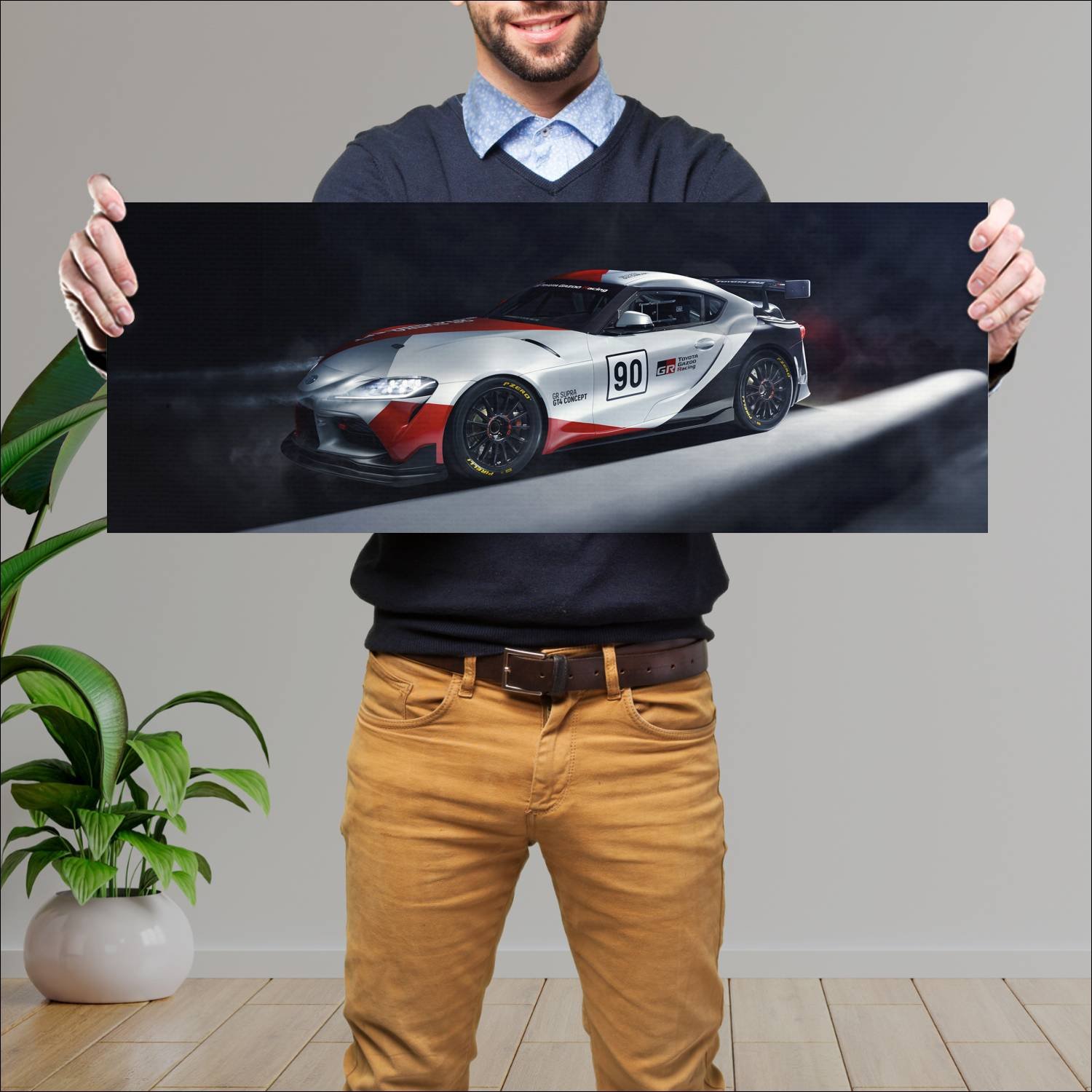 Cuadro grande 30x80cm 2019 toyota gr supra gt4 con 229 Toyota