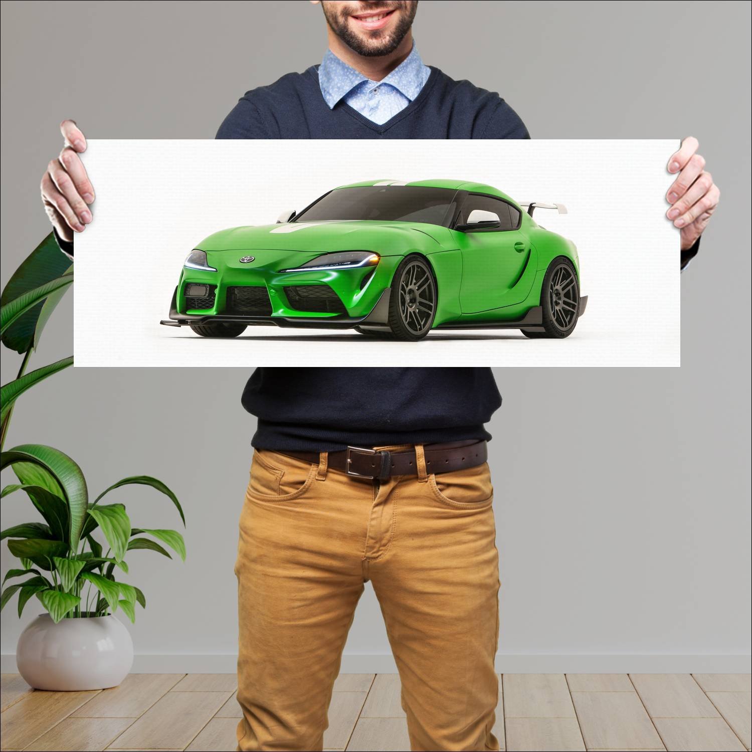 Cuadro grande 30x80cm 2019 toyota gr supra wasabi 235 Toyota