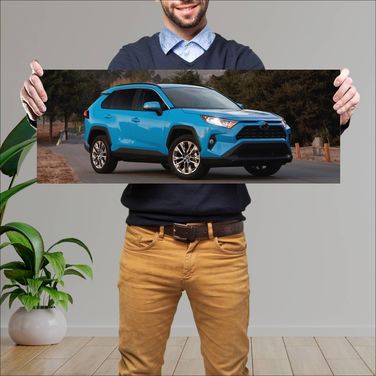 Cuadro grande 30x80cm 2019 toyota rav4 us auto 249 Toyota