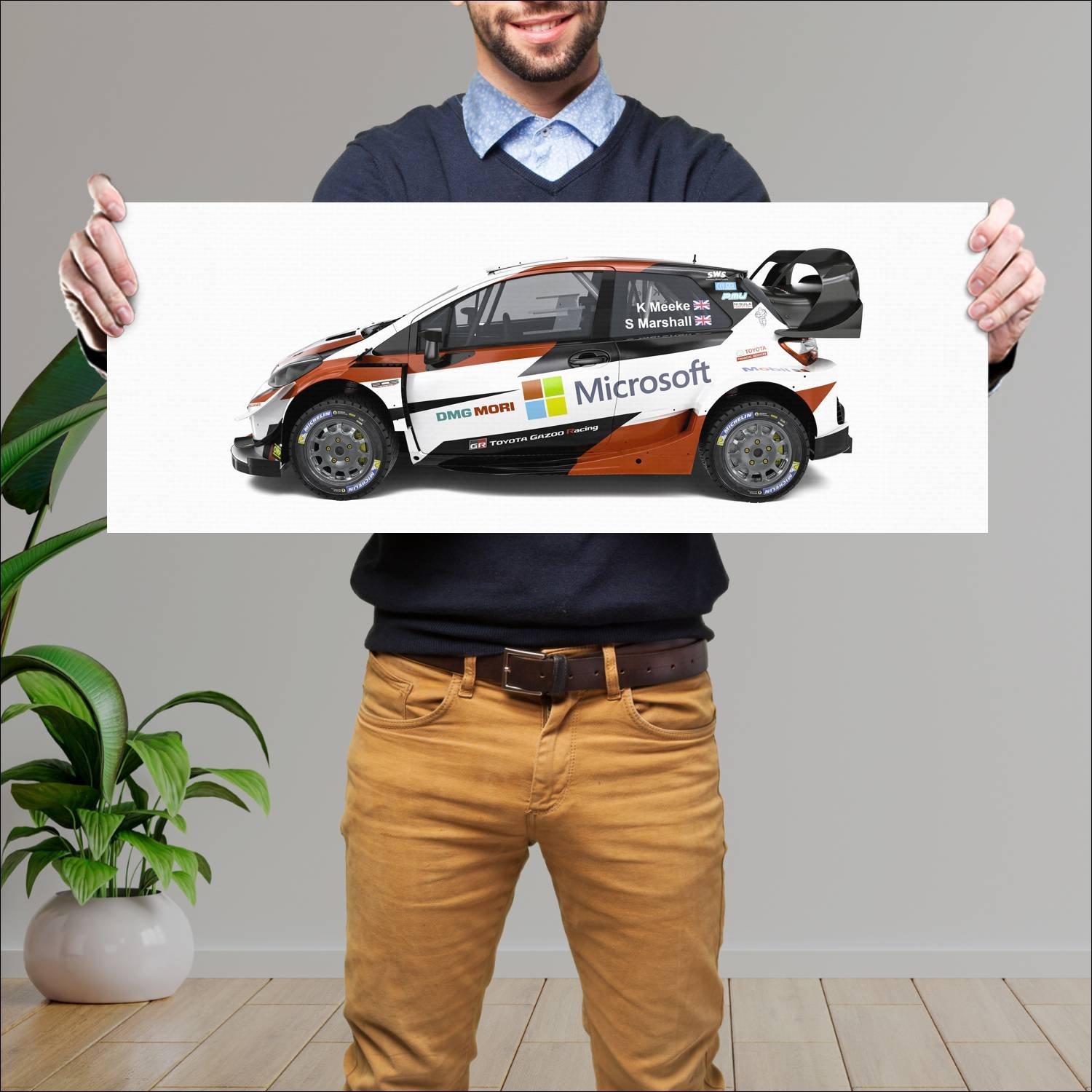 Cuadro grande 30x80cm 2019 toyota yaris wrc auto 252 Toyota