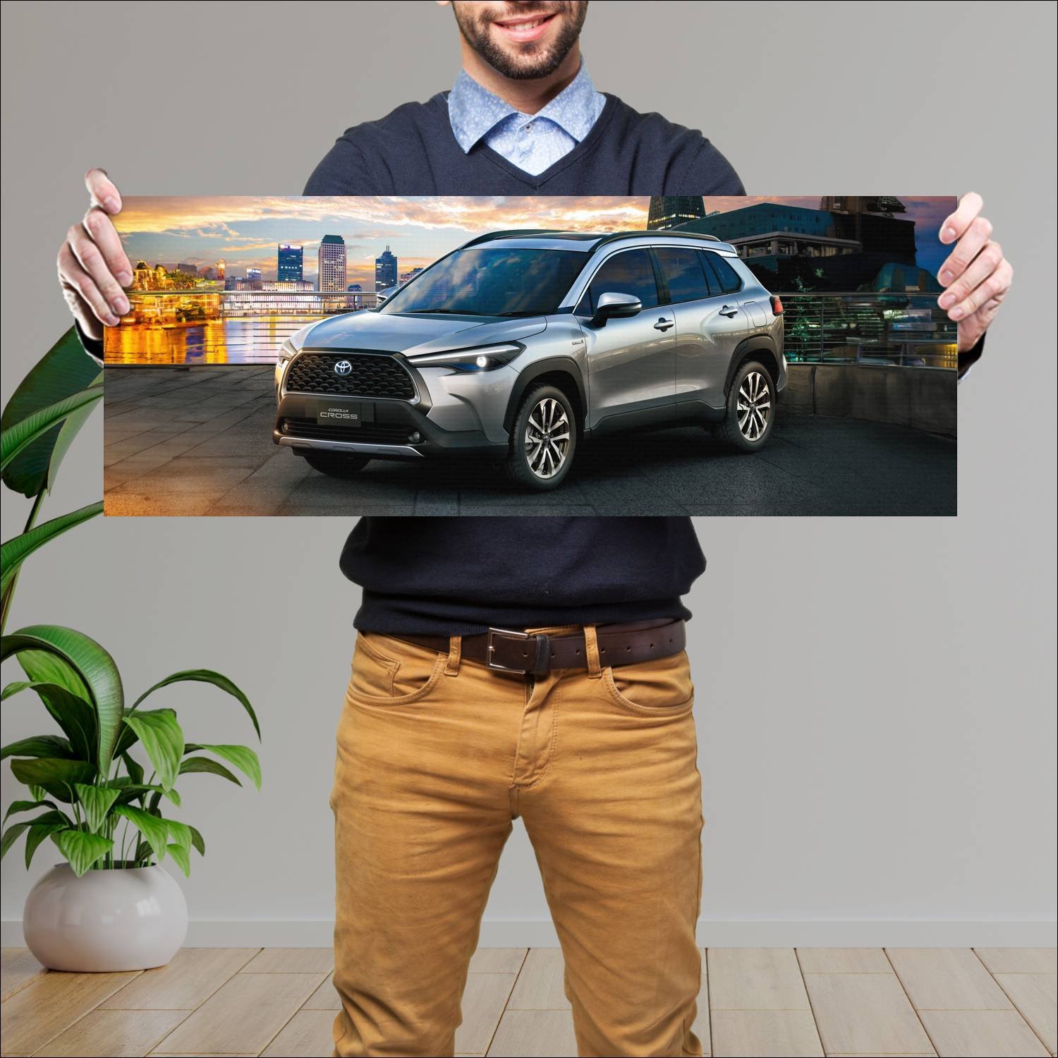 Cuadro grande 30x80cm 2020 toyota corolla cross hy 256 Toyota
