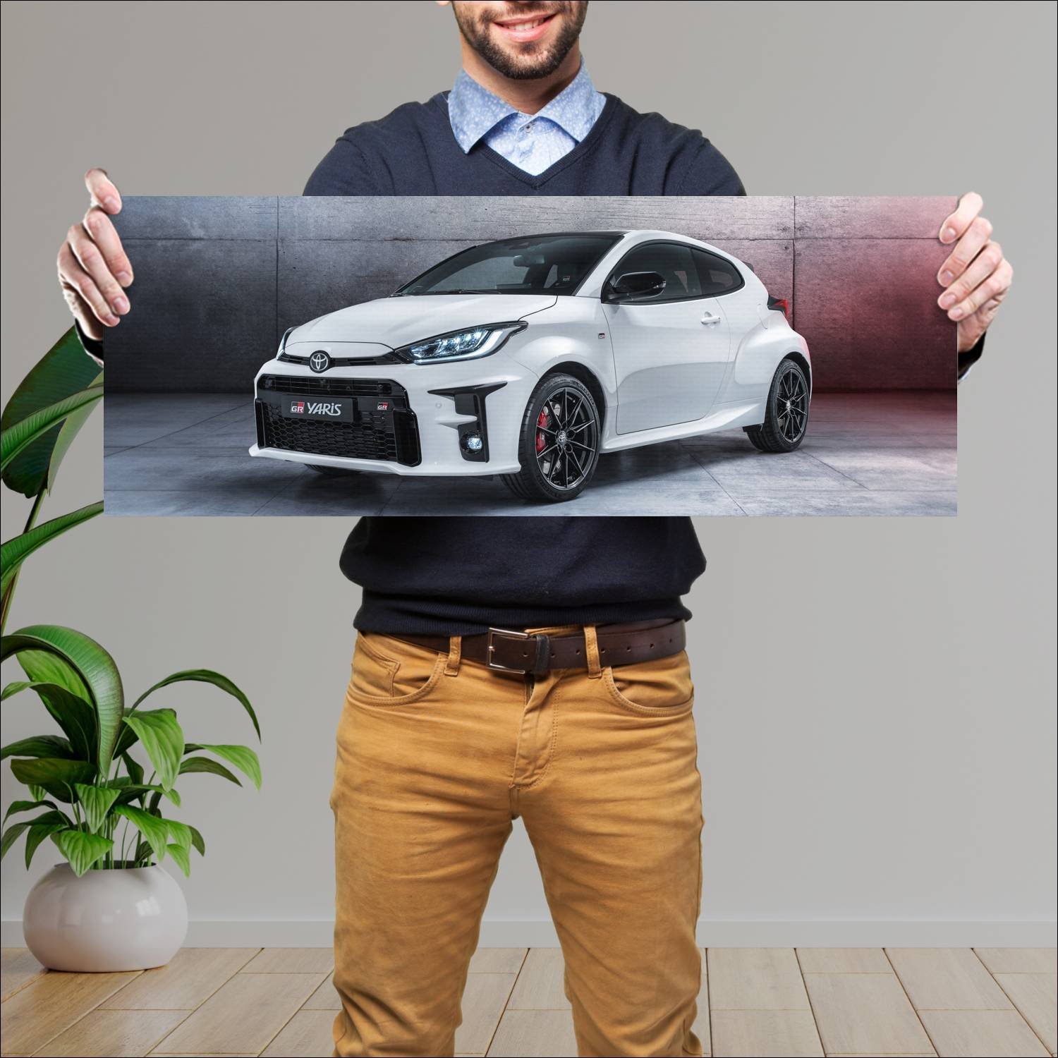 Cuadro grande 30x80cm 2020 toyota gr yaris auto 270 Toyota