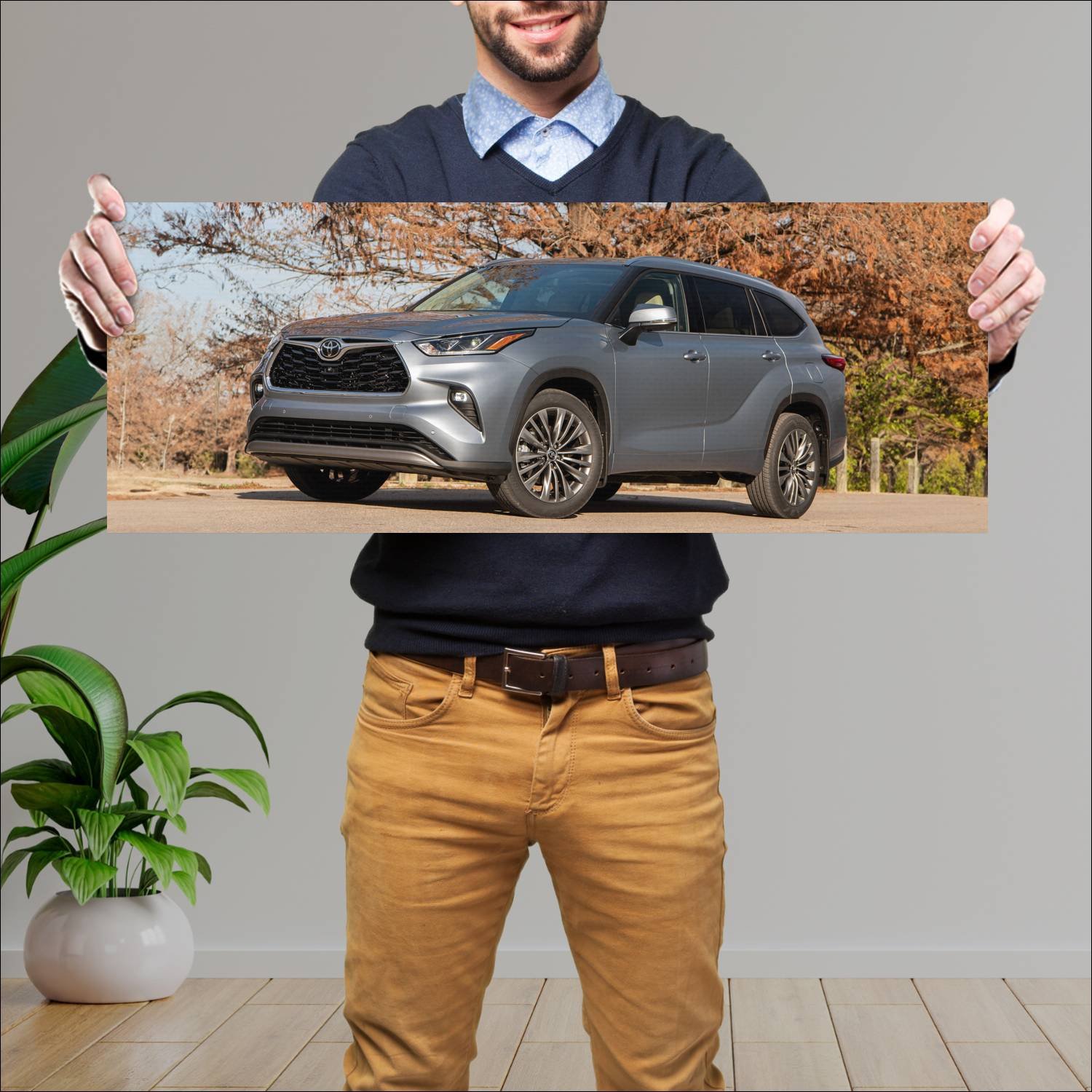 Cuadro grande 30x80cm 2020 toyota highlander auto 273 Toyota