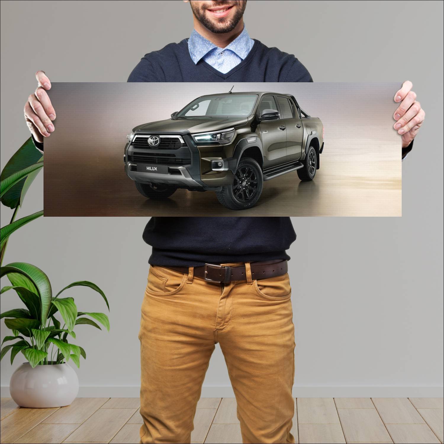 Cuadro grande 30x80cm 2020 toyota hilux invincible 277 Toyota