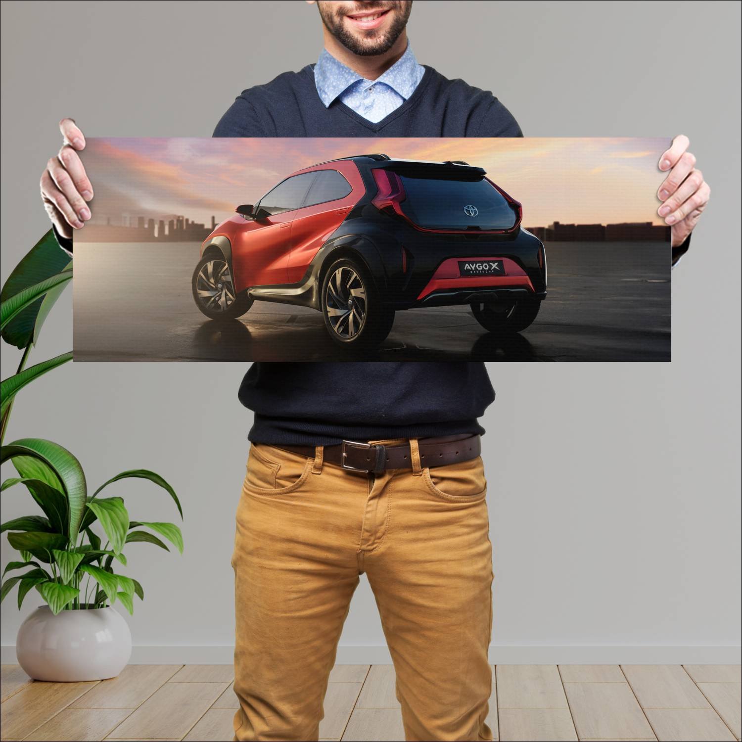 Cuadro grande 30x80cm 2021 toyota aygo x prologue 290 Toyota