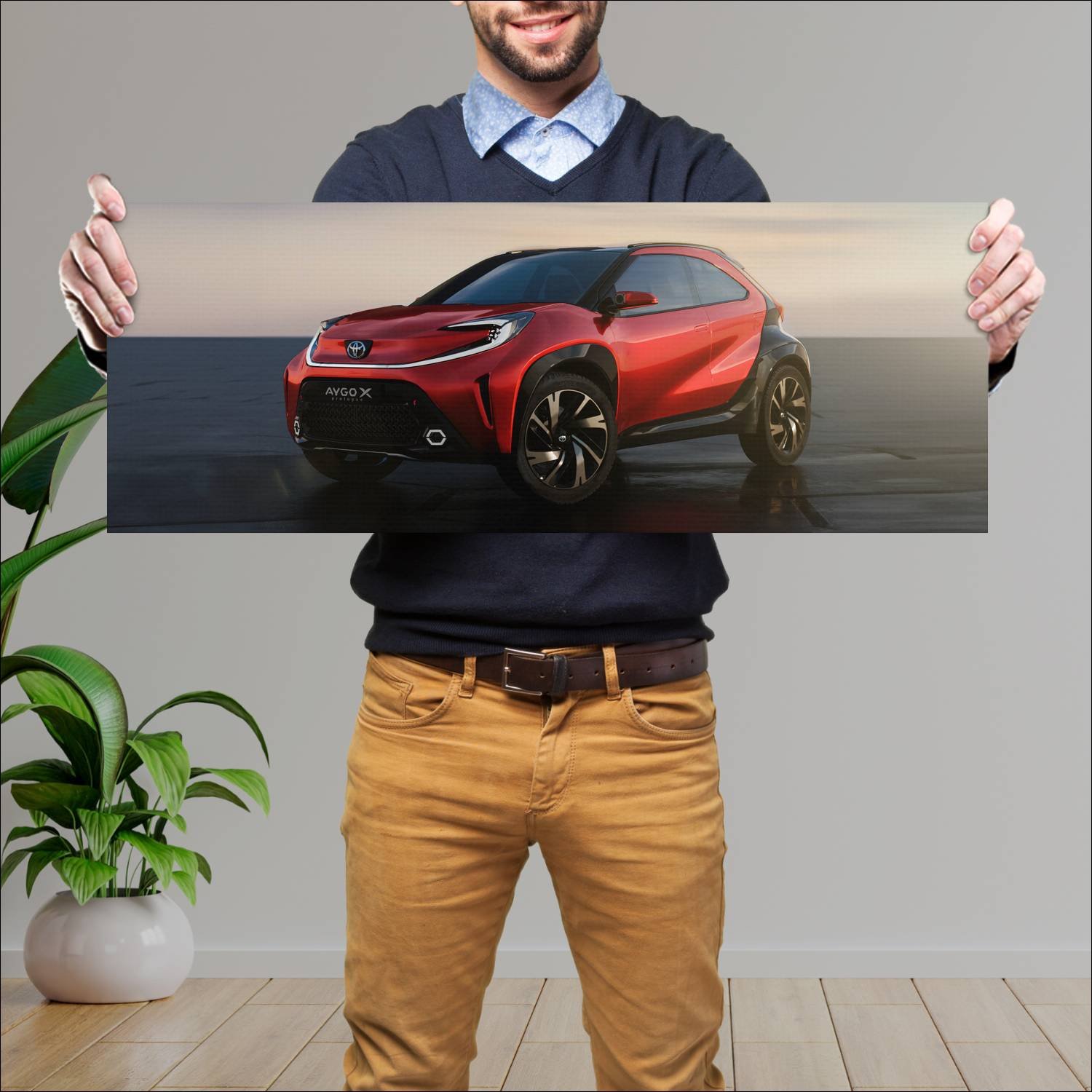 Cuadro grande 30x80cm 2021 toyota aygo x prologue 291 Toyota